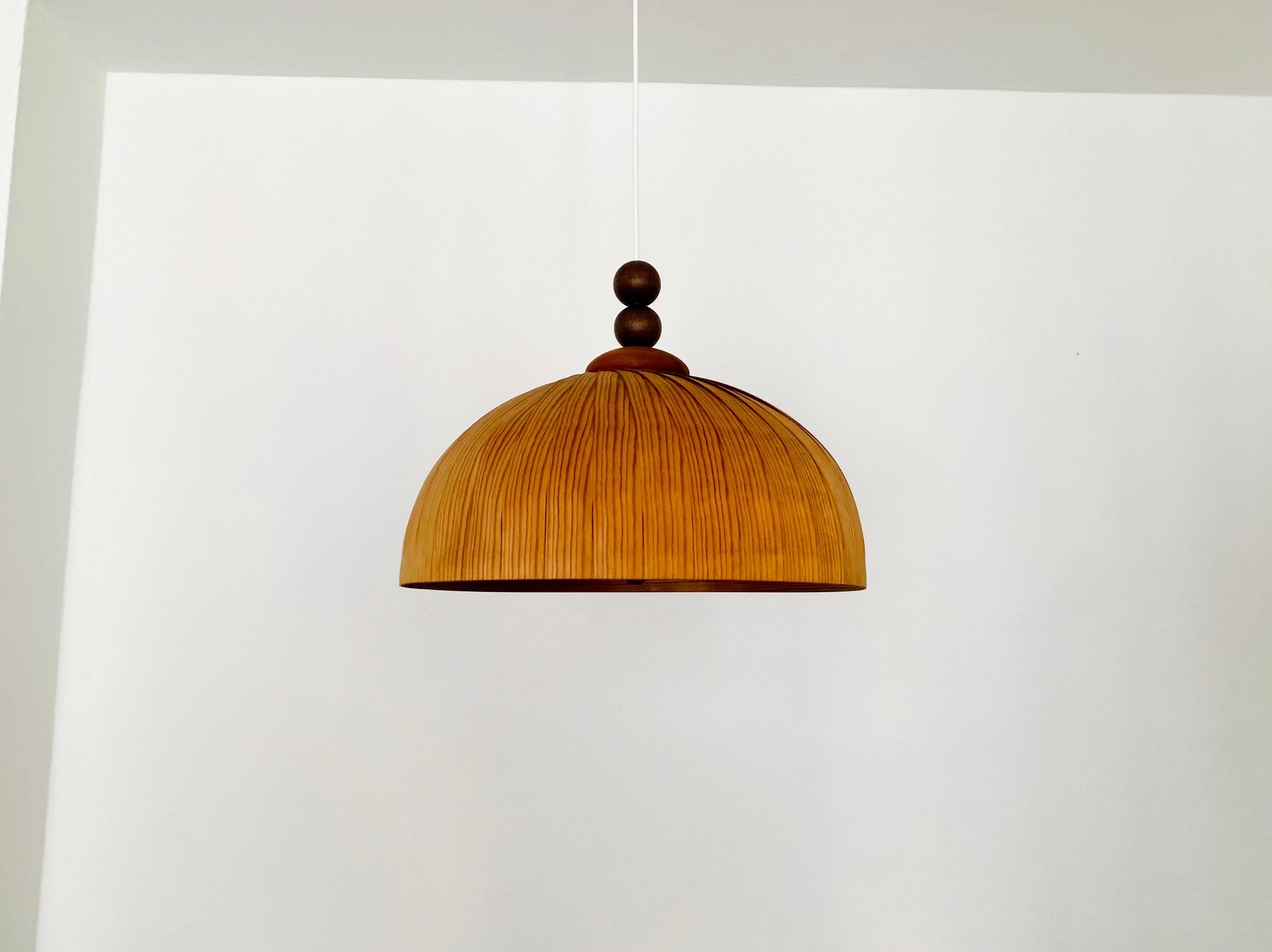 Mid-Century Modern Wooden Pendant Lamp For Sale