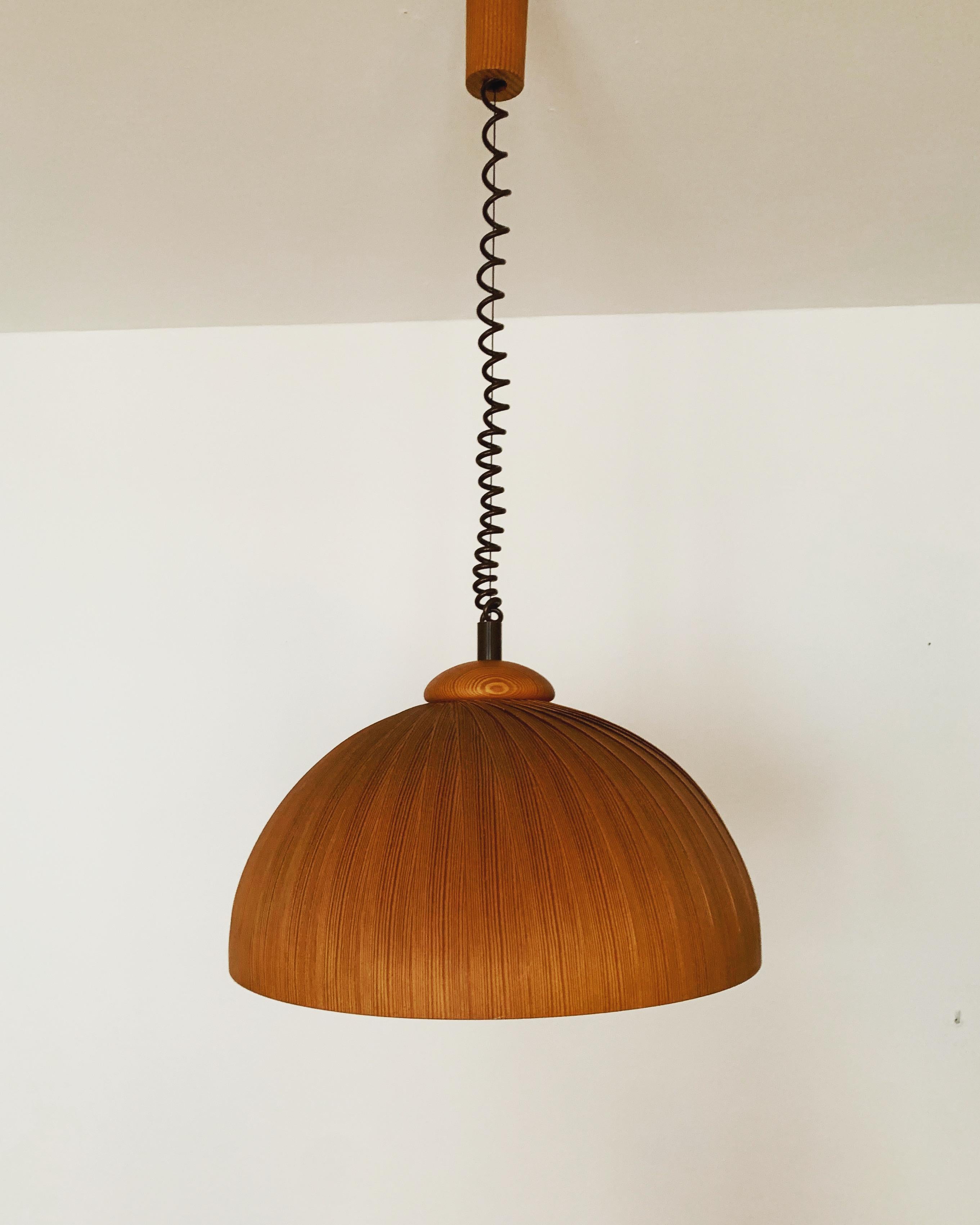 Swedish Wooden Pendant Lamp For Sale