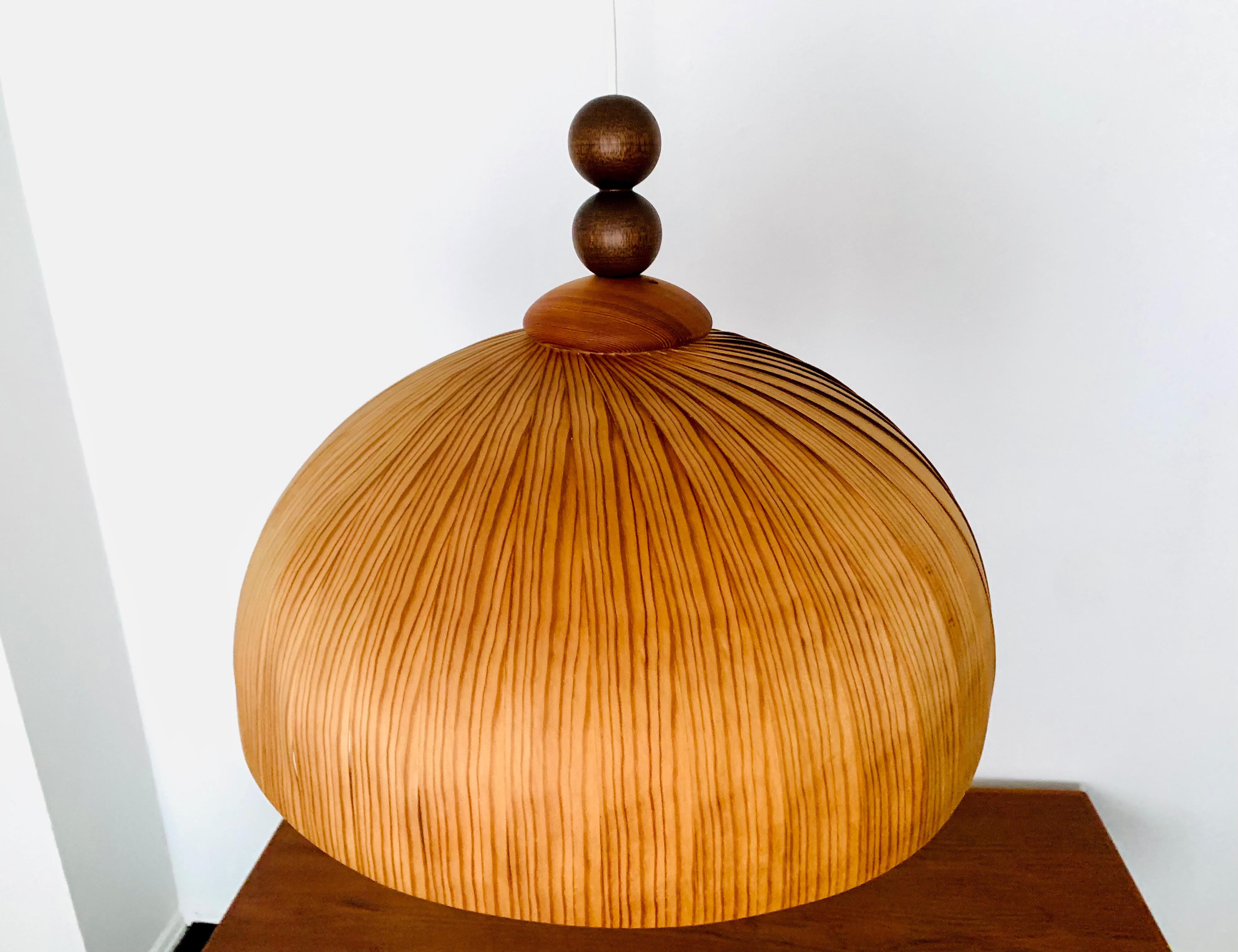 Wooden Pendant Lamp In Good Condition For Sale In München, DE