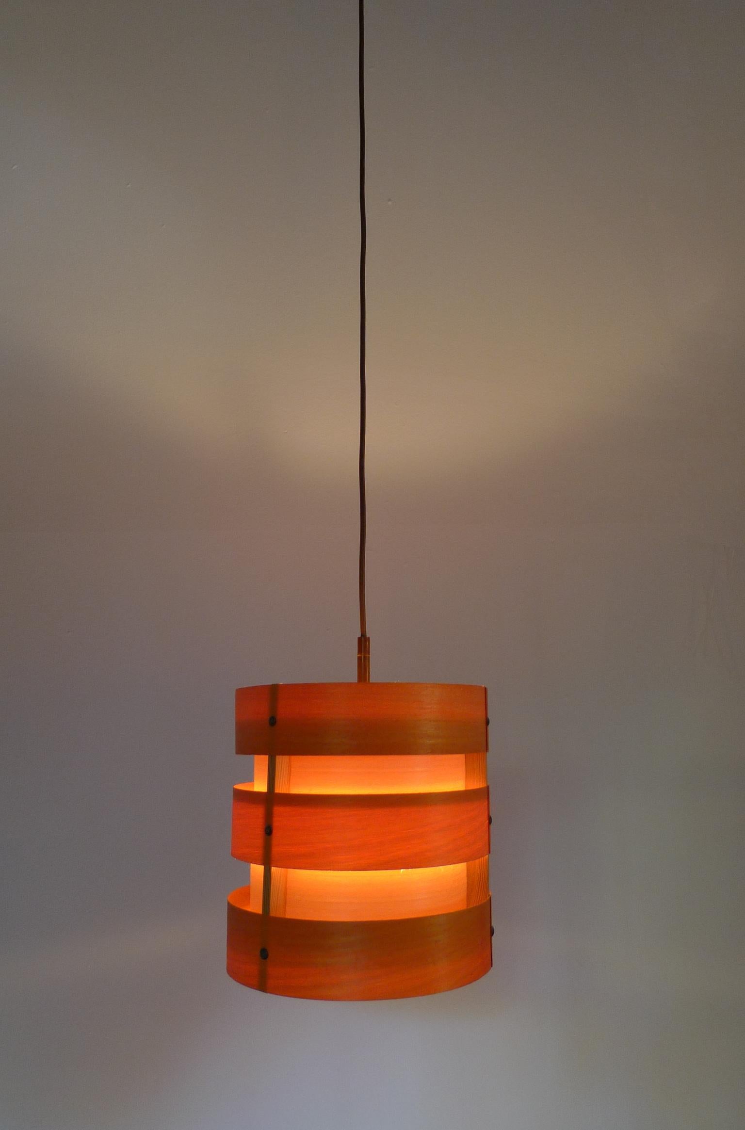20th Century Wooden Pendant Light from Zicoli, Germany, 1970s For Sale