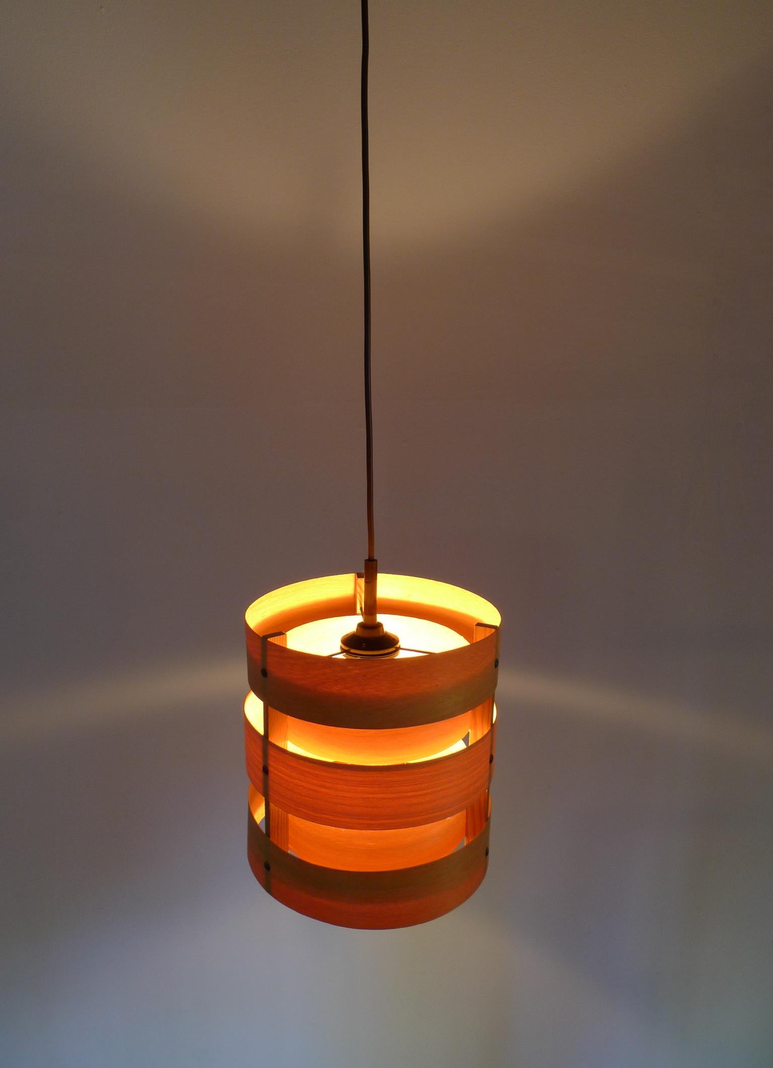 Ash Wooden Pendant Light from Zicoli, Germany, 1970s For Sale