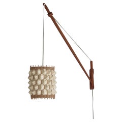 Wooden Pendant Wall Lamp by Louis Poulsen, 1960s Scandinavian Modern