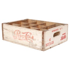 Retro Wooden Pepsi Cola Crate from Newburgh, New York