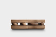 Wooden Plinth Table Sereno No49, Minimalist Design by Joel Escalona