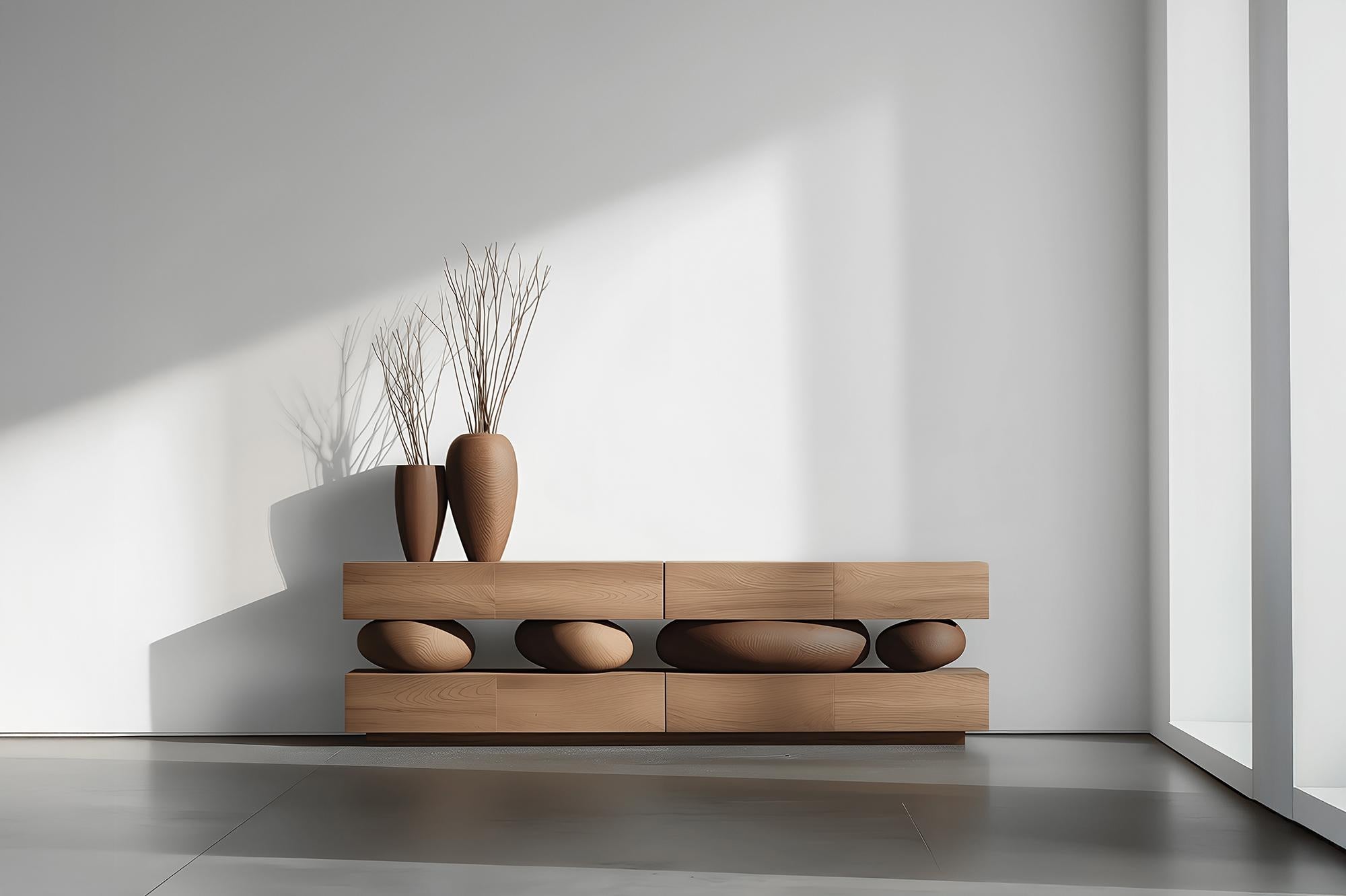 Holzsockeltisch Sereno No49, Minimalistisches Design von Joel Escalona (Moderne der Mitte des Jahrhunderts) im Angebot