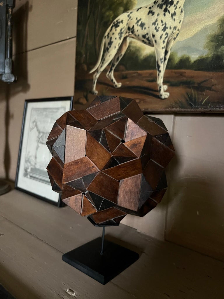 A fine example of a so called Polydre or Polygon. These multifaceted forms go back are to basic forms which form our world. They have been described by mathematicians, scolars and artists since antiquity. Models like these were made from the 16th