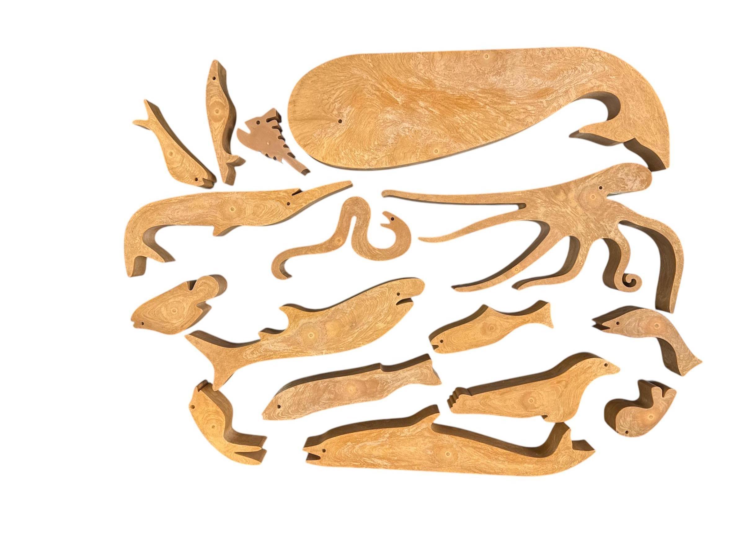 Italian Wooden Puzzle 16 Pesci by Enzo Mari - Limited Edition