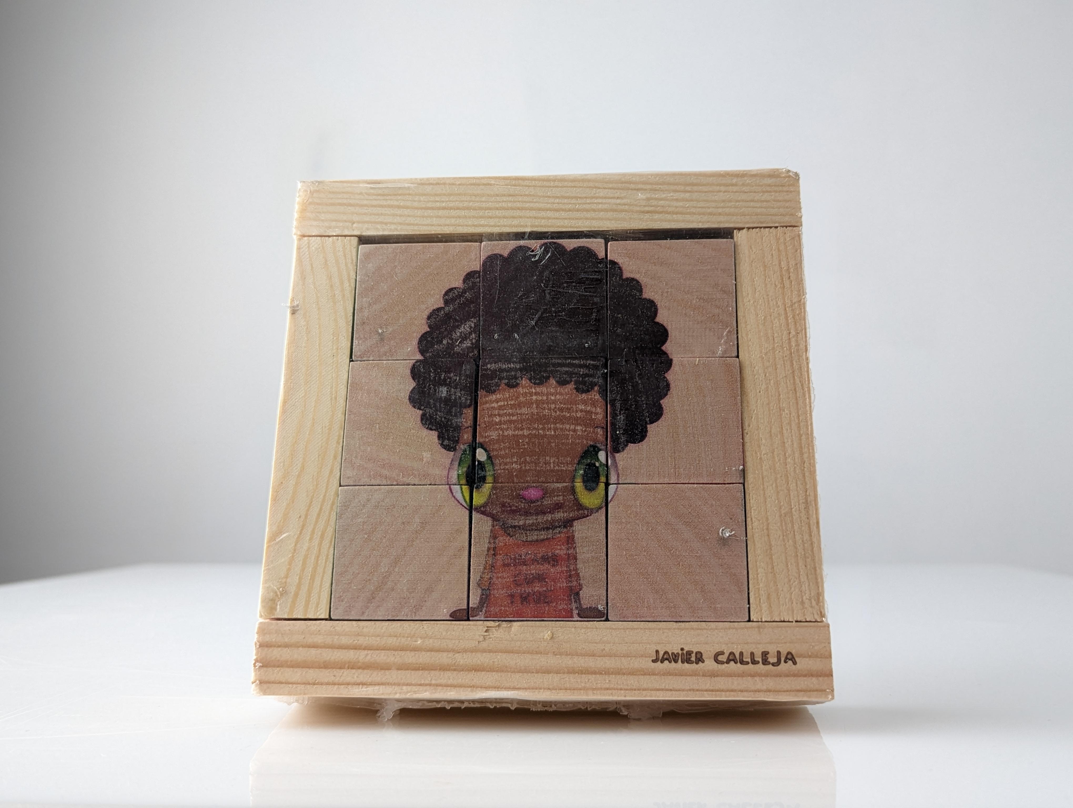 Discover the fascinating fusion between contemporary art and fun with this exclusive Javier Calleja Wooden Puzzle! It consists of 9 meticulously designed pieces to create 6 unique works by the renowned Spanish artist. This interactive work has been