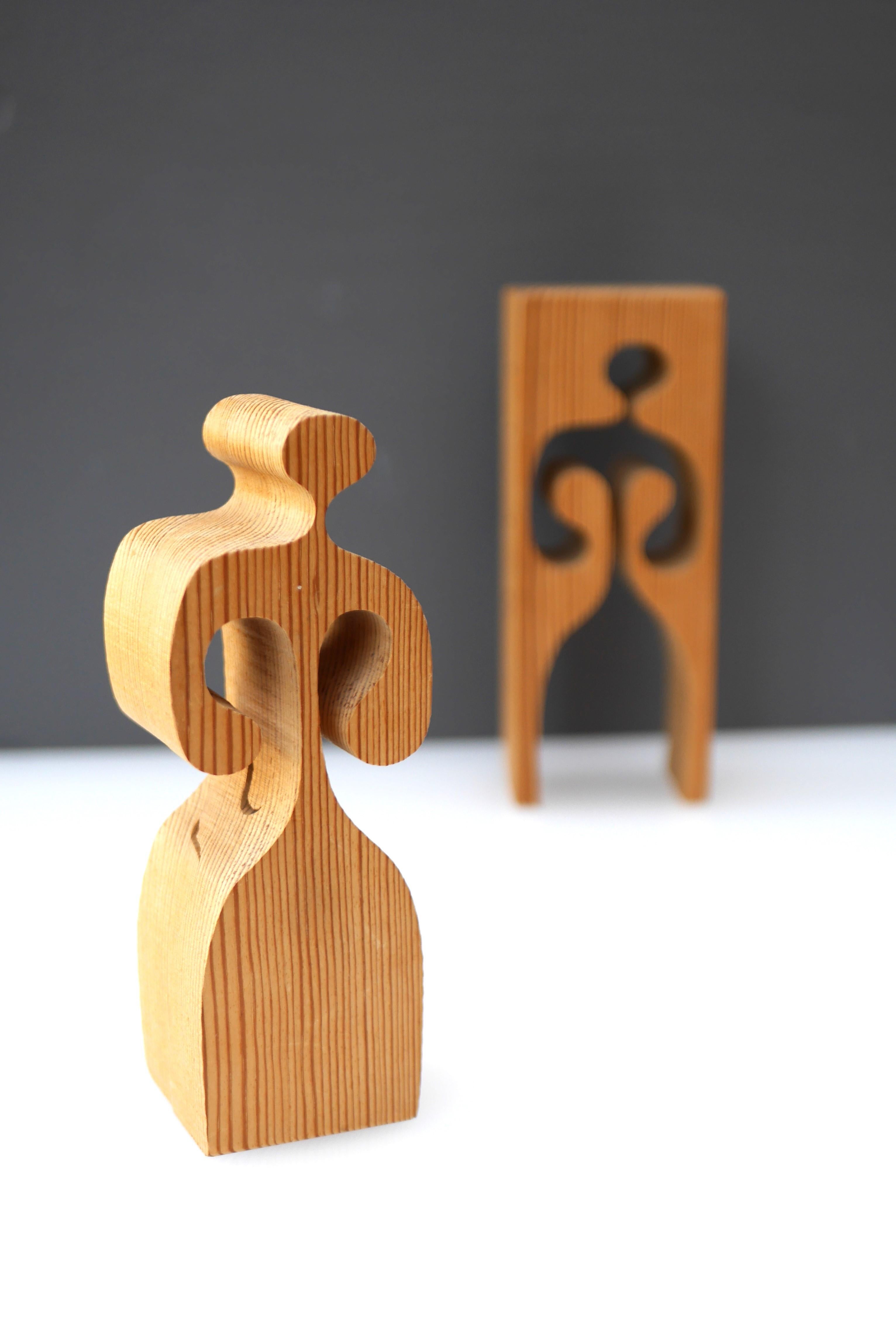 Mid-20th Century Wooden Puzzle Sculpture by Gunnar Kanevad for Gamla Linköping Sweden, 1962 For Sale