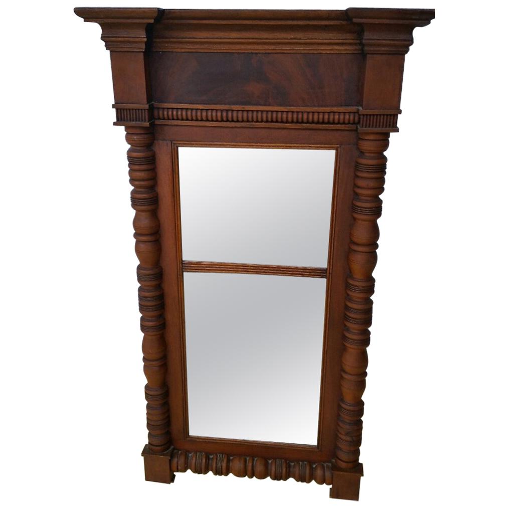 Wooden Rectangular Mirror with Mantel Top
