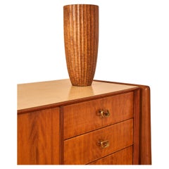 Wooden Reeded Vase