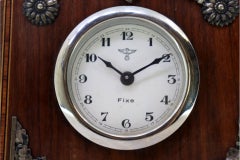 Wooden regulator clock with silver accents & Fixe central dial