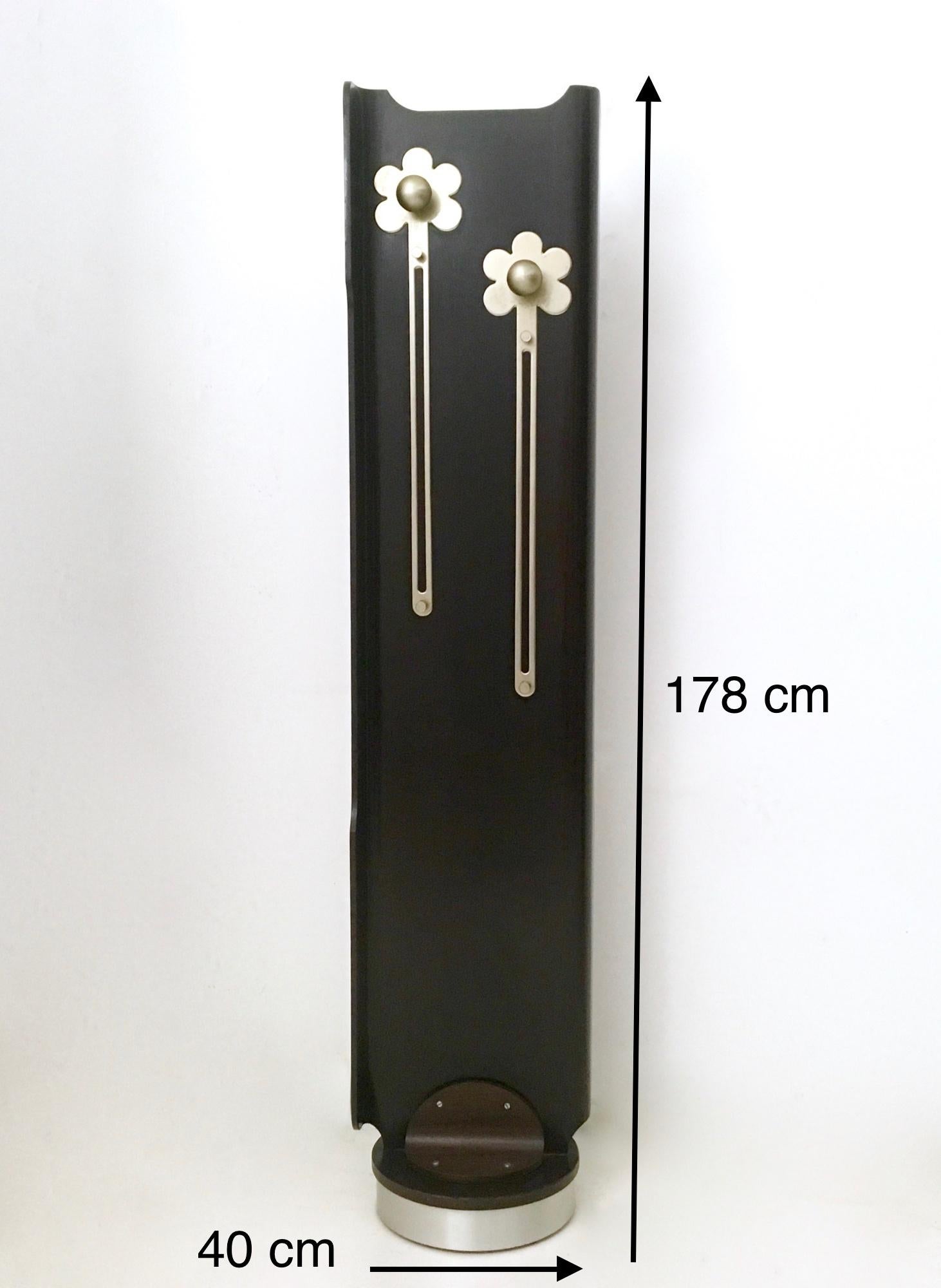 Wooden Revolving Coat Rack with Floral Motifs, Italy, 1970s 1