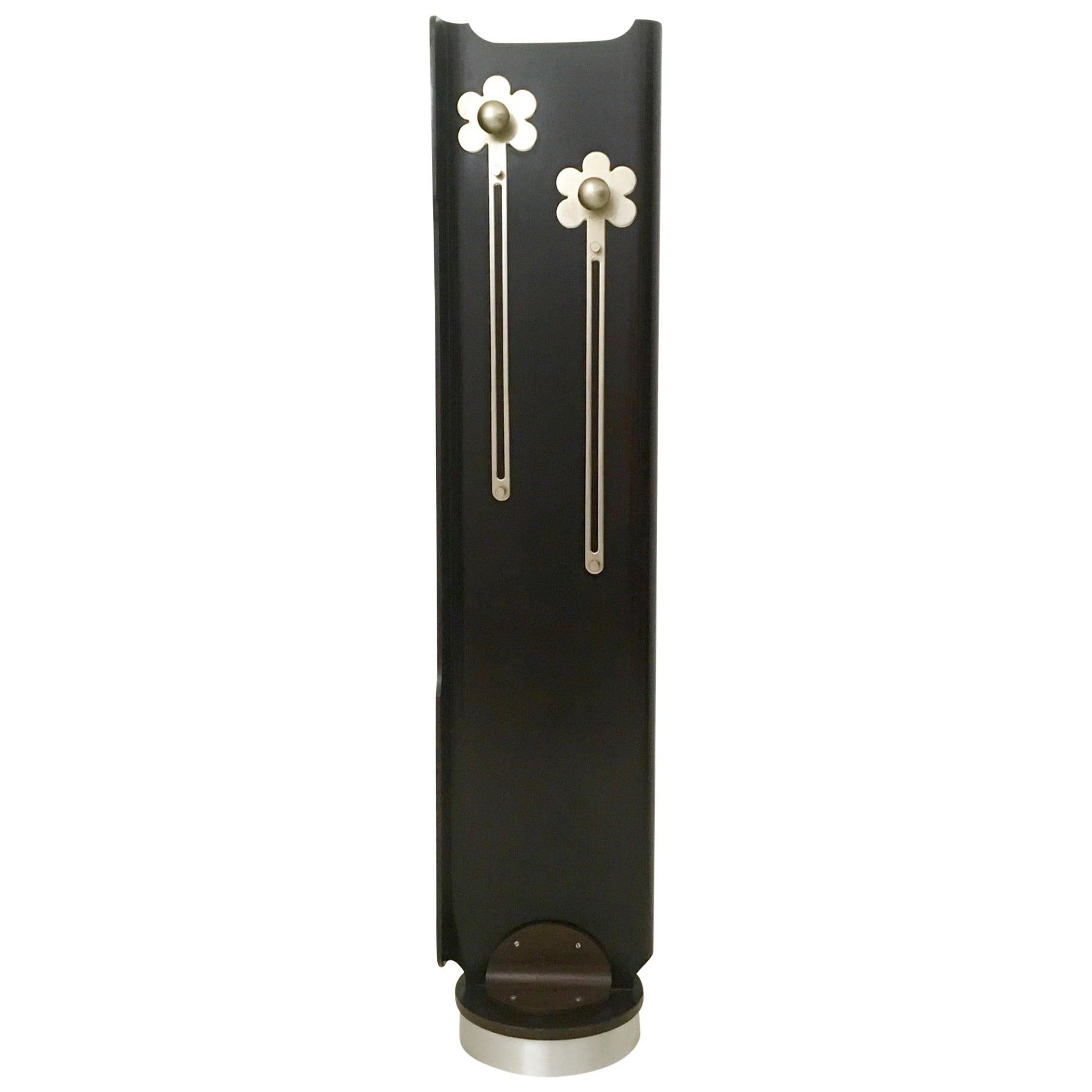 Wooden Revolving Coat Rack with Floral Motifs, Italy, 1970s