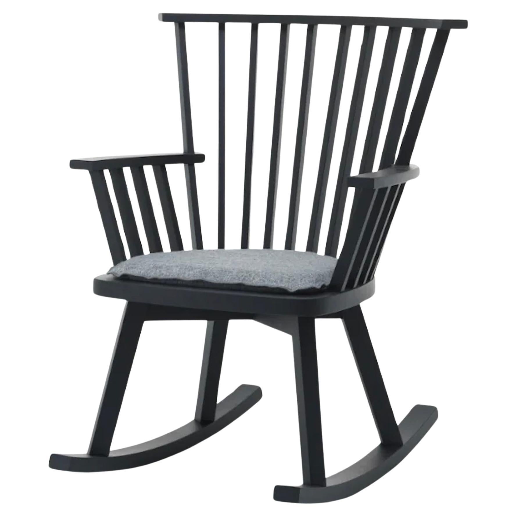Fauteuil à bascule en bois Gervasoni Gray 29 design Paola Navone - Chêne noir en vente