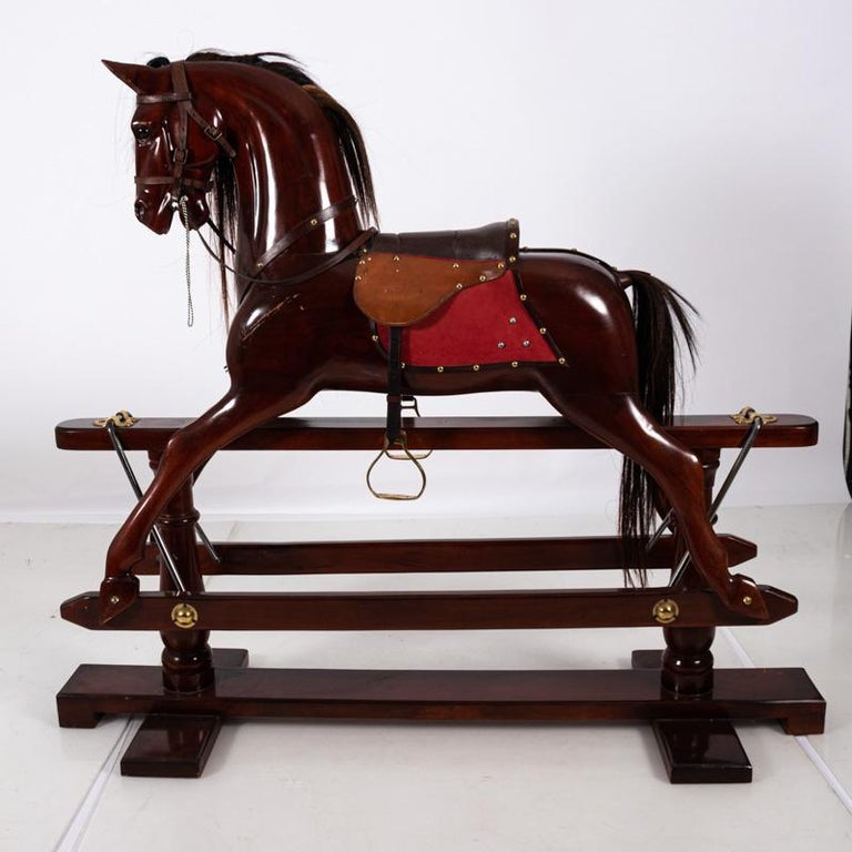 Wooden Rocking Horse For Sale at 1stDibs