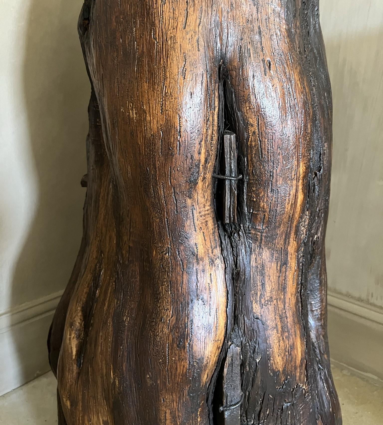 Elm wooden root trough planter For Sale