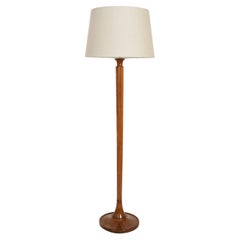 Wooden round base floor lamp, 1940s