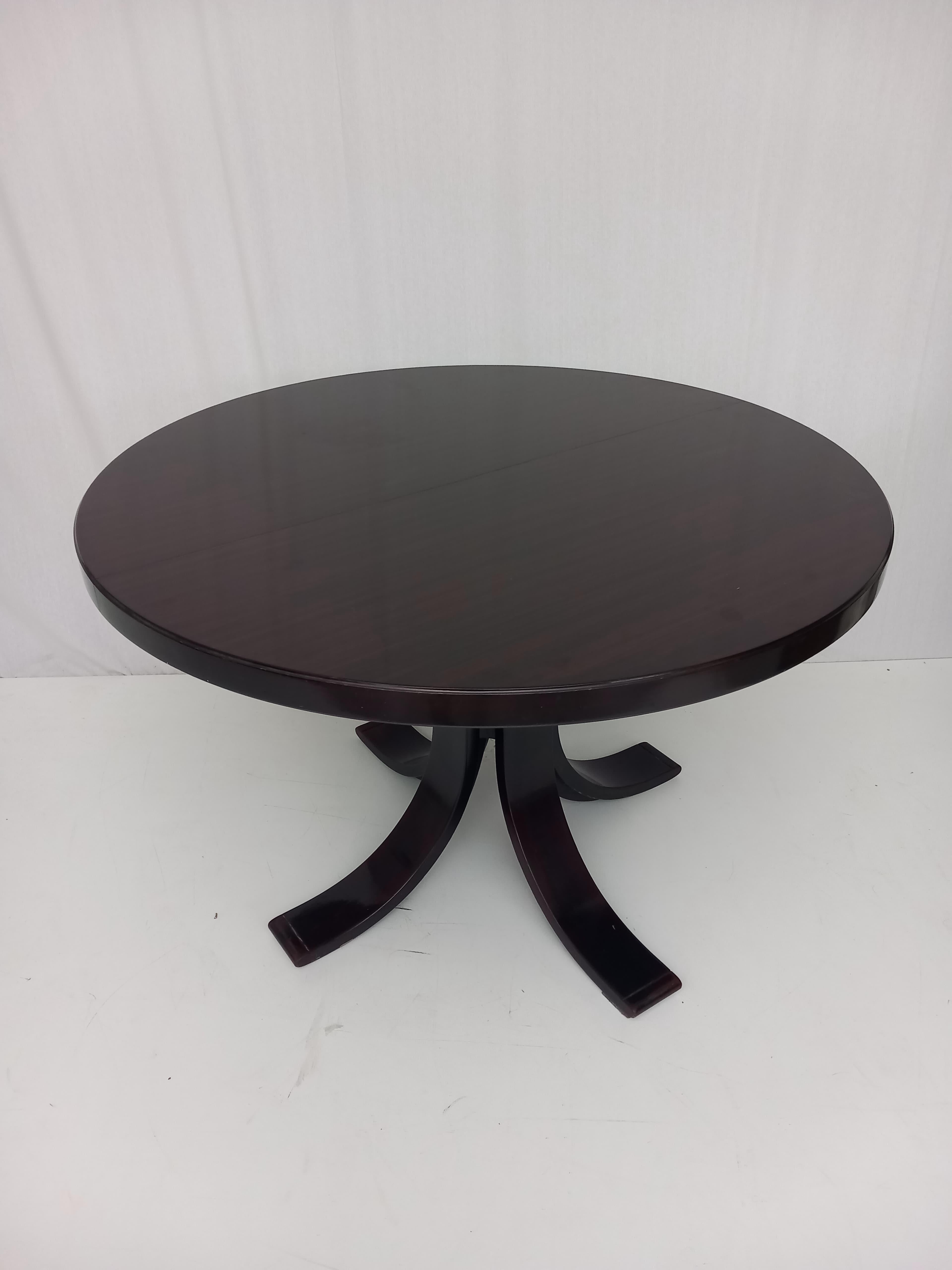 Wooden Round Extendible Table, 60s In condizioni buone in vendita a Medesano, Parma