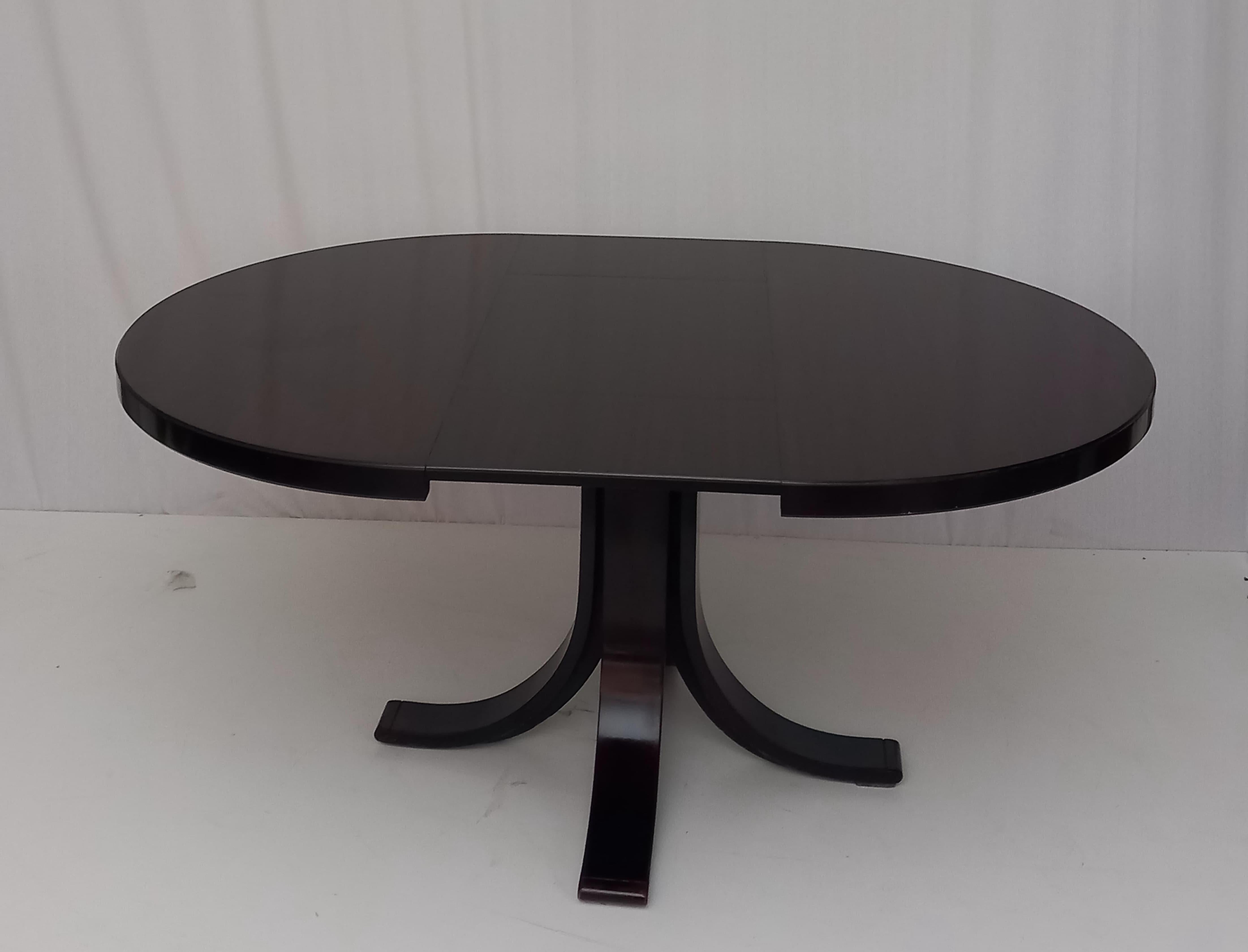 Legno Wooden Round Extendible Table, 60s in vendita