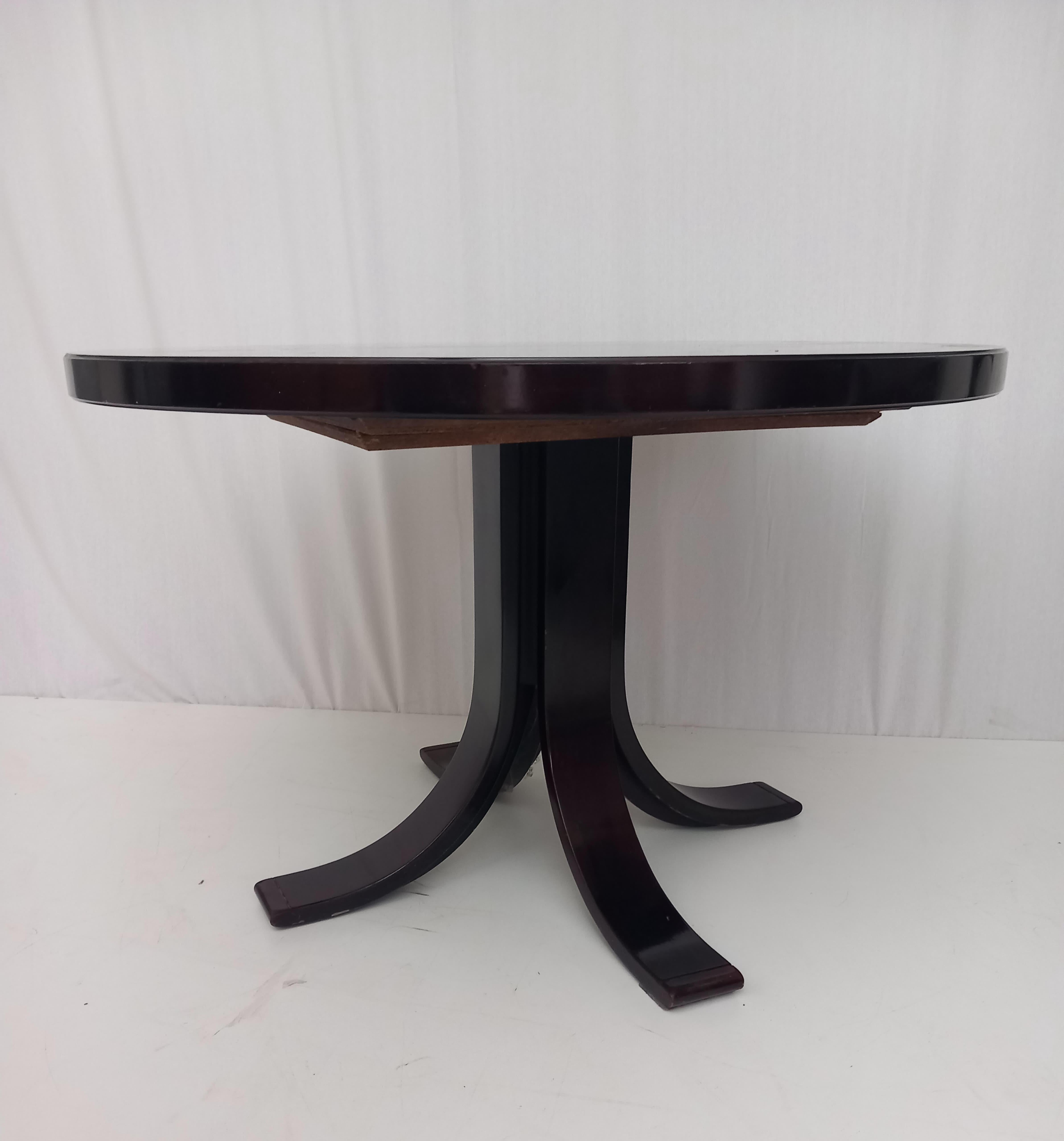 Wooden Round Extendible Table, 60s in vendita 3