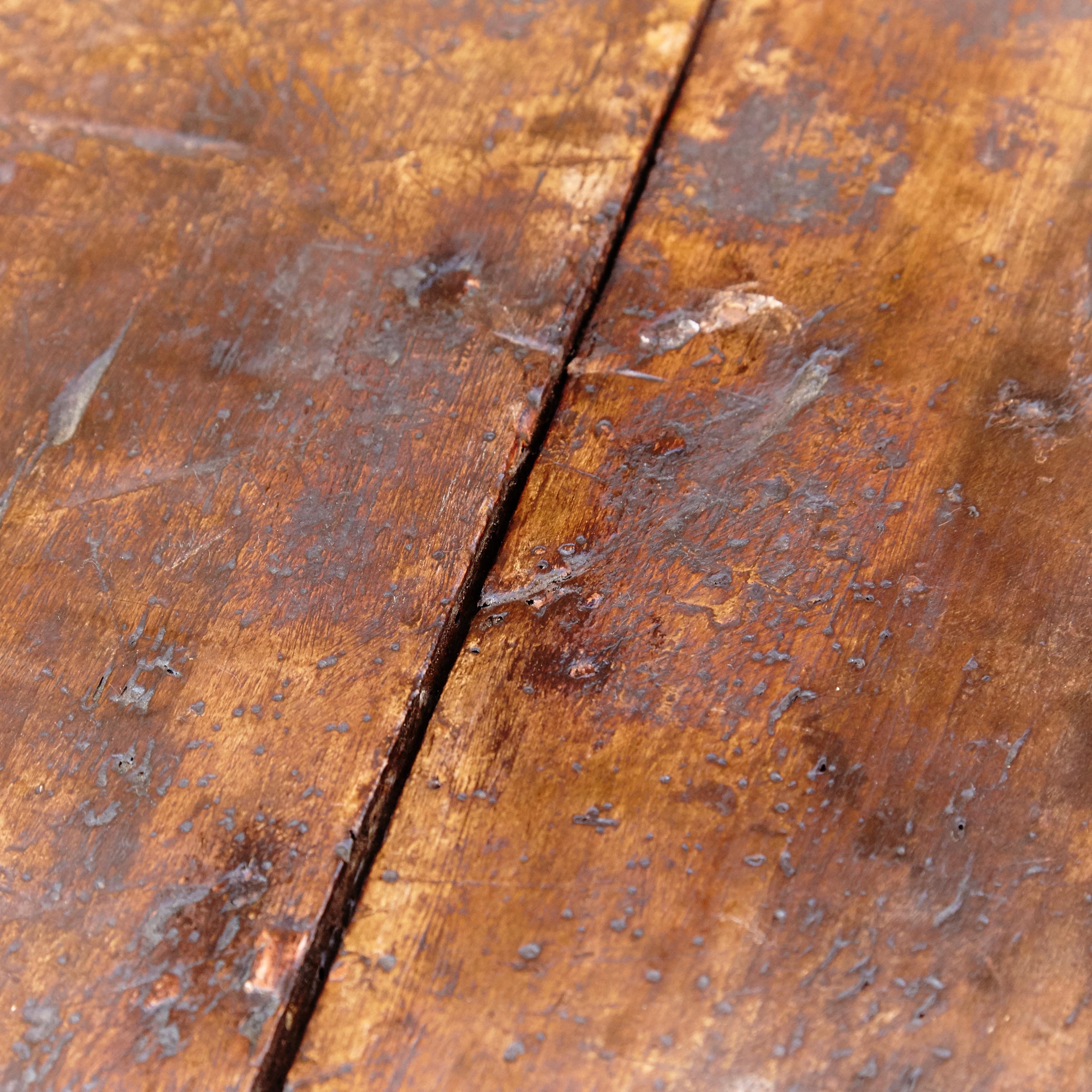 Wooden Rustic Catalan Patinated Dining Table, circa 1930 6