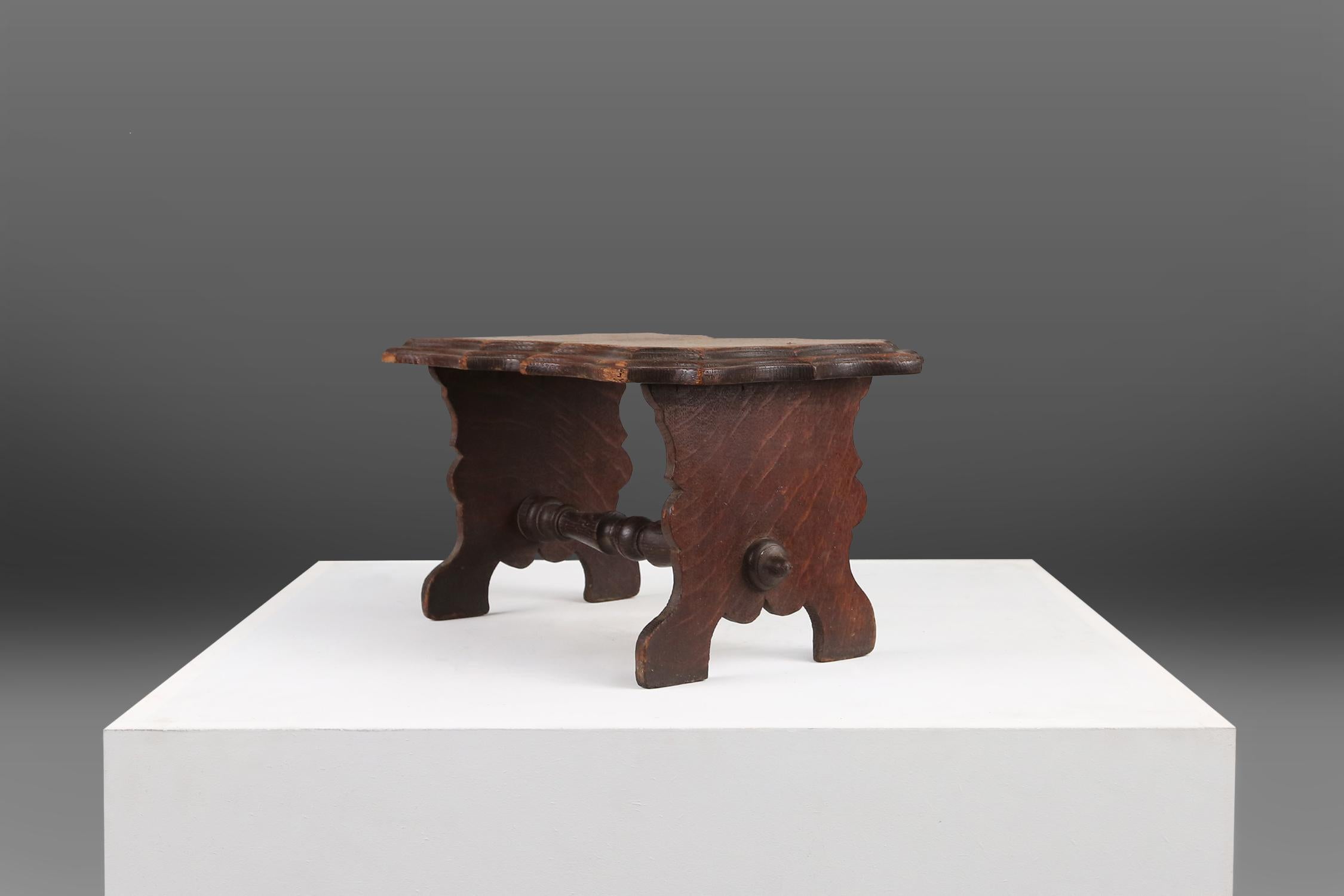 Wooden Rustic Stool, 1880s For Sale 5