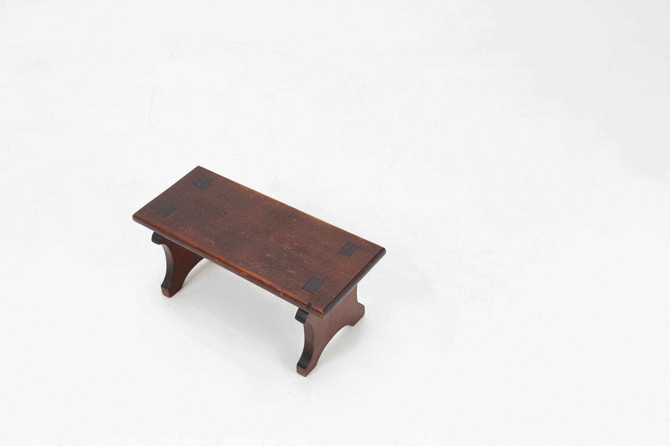 Late 19th Century Wooden Rustic Stool, 1880's For Sale