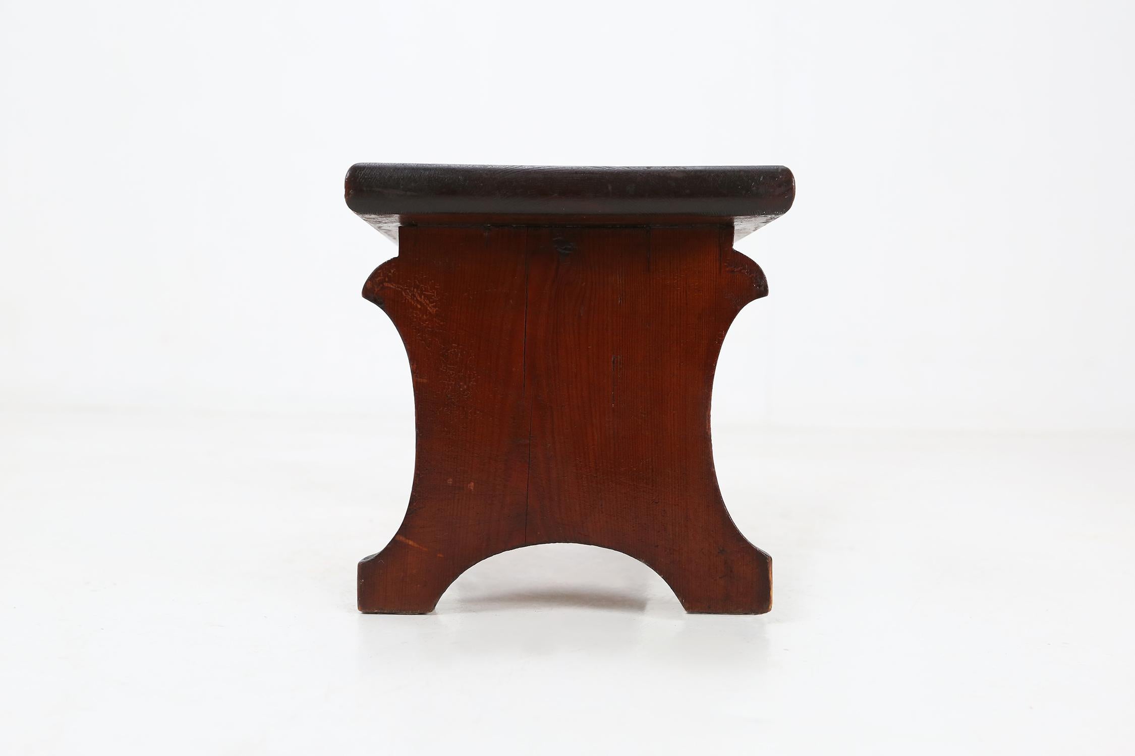 Wooden Rustic Stool, 1880's For Sale 2