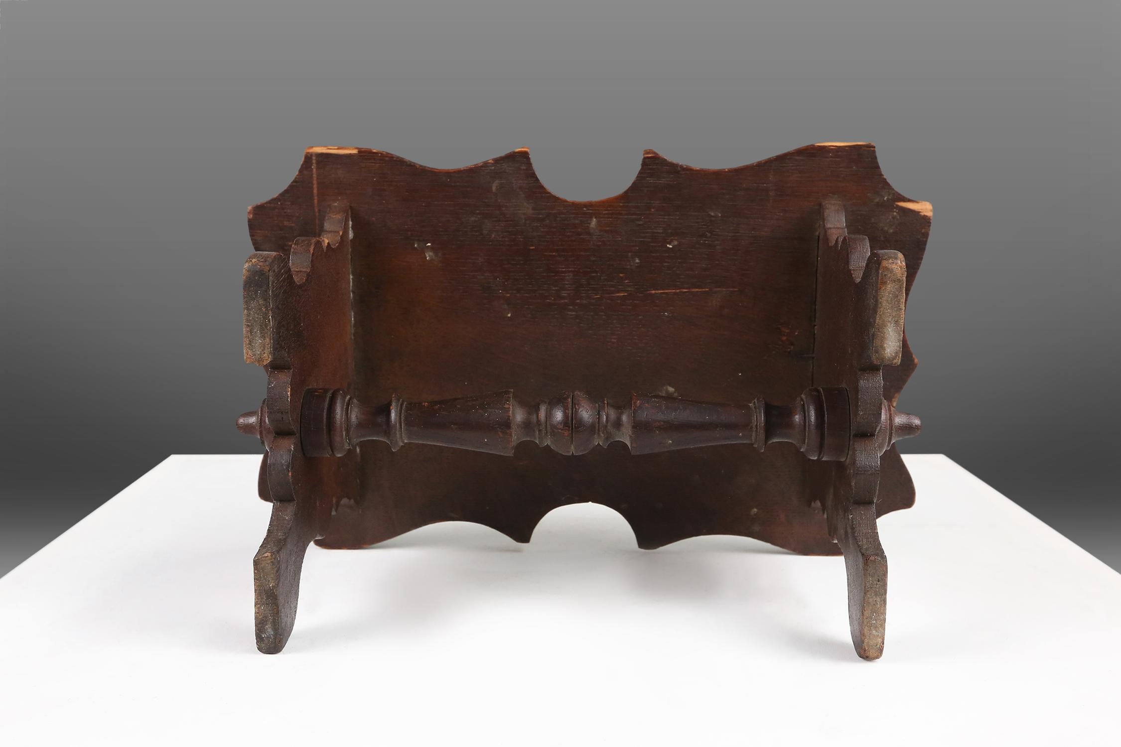 Wooden Rustic Stool, 1880s For Sale 3