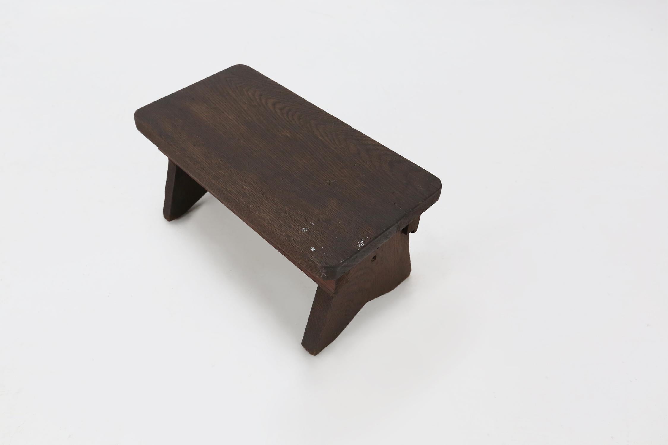 Wooden rustic stool Ca.1880 For Sale 2