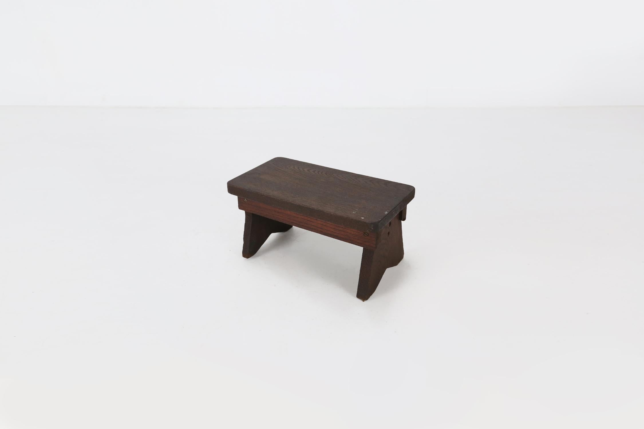 Wooden rustic stool Ca.1880 For Sale 3