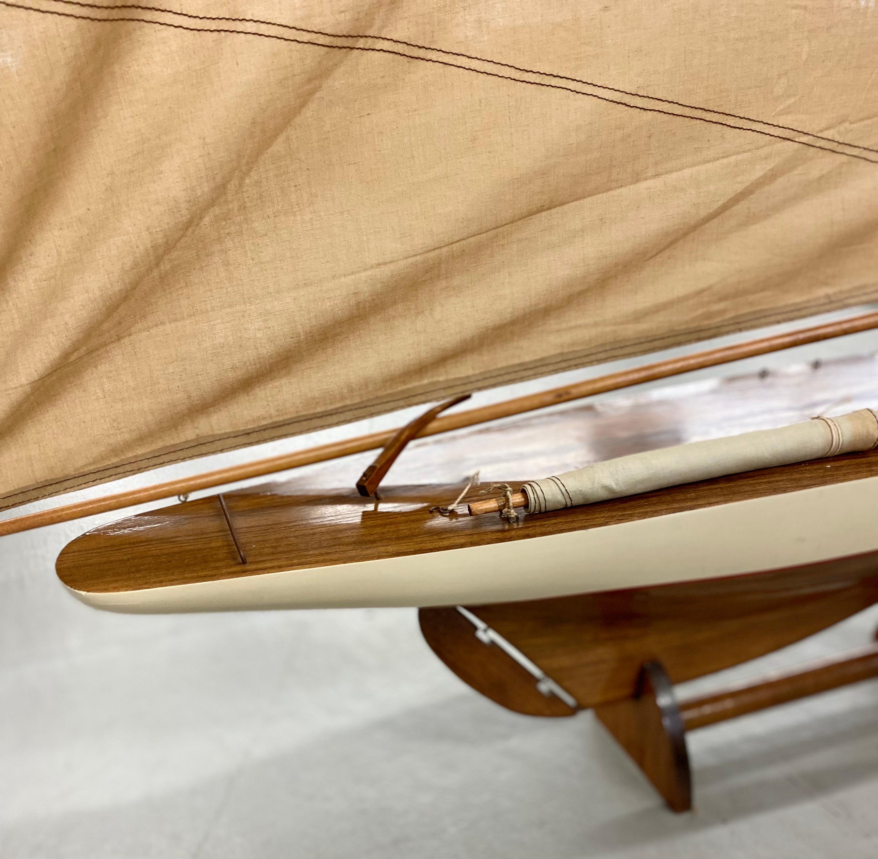 20th Century Wooden Sail Boat 