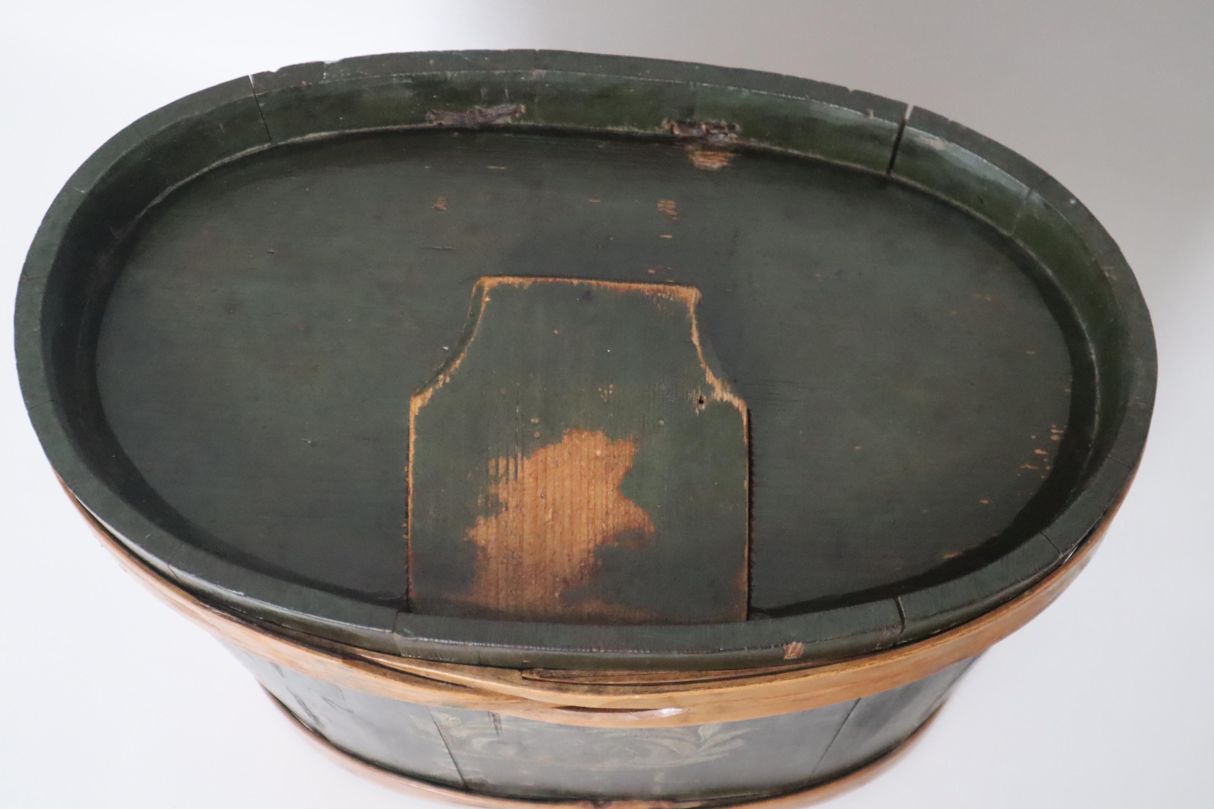 Caja cartera de madera Maria Pintada a mano de 1803 Alemania Madera curvada en venta