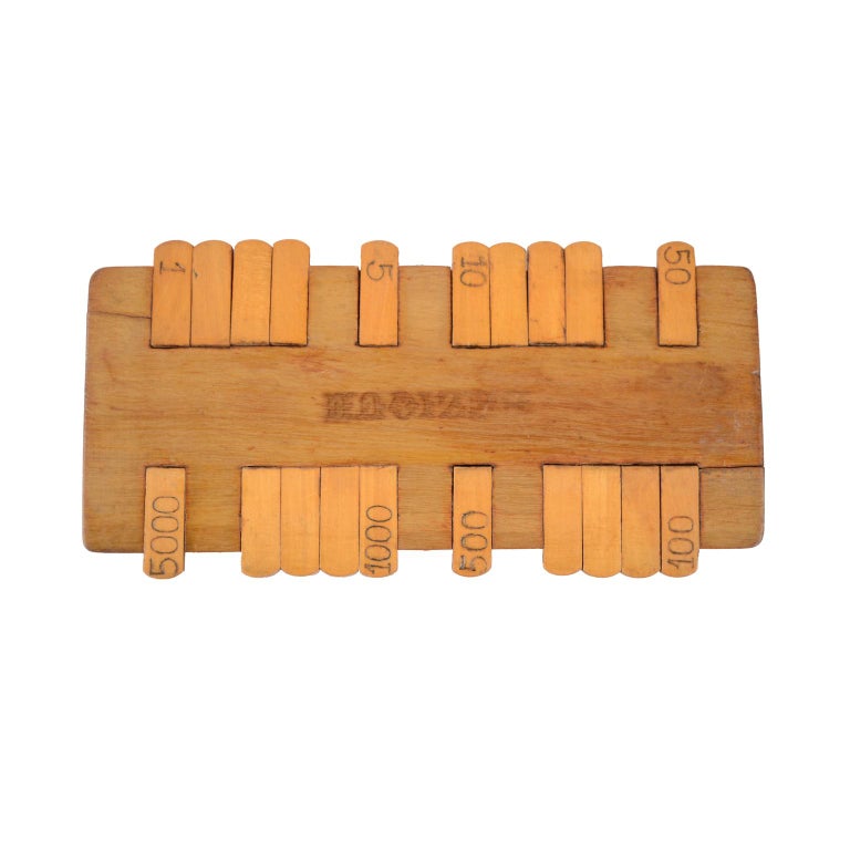 Wooden Scoreboard Of The Second Half Of The 1800 For The Bezique Card 