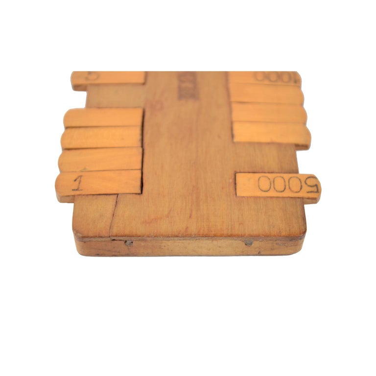 Wooden Scoreboard Of The Second Half Of The 1800 For The Bezique Card 