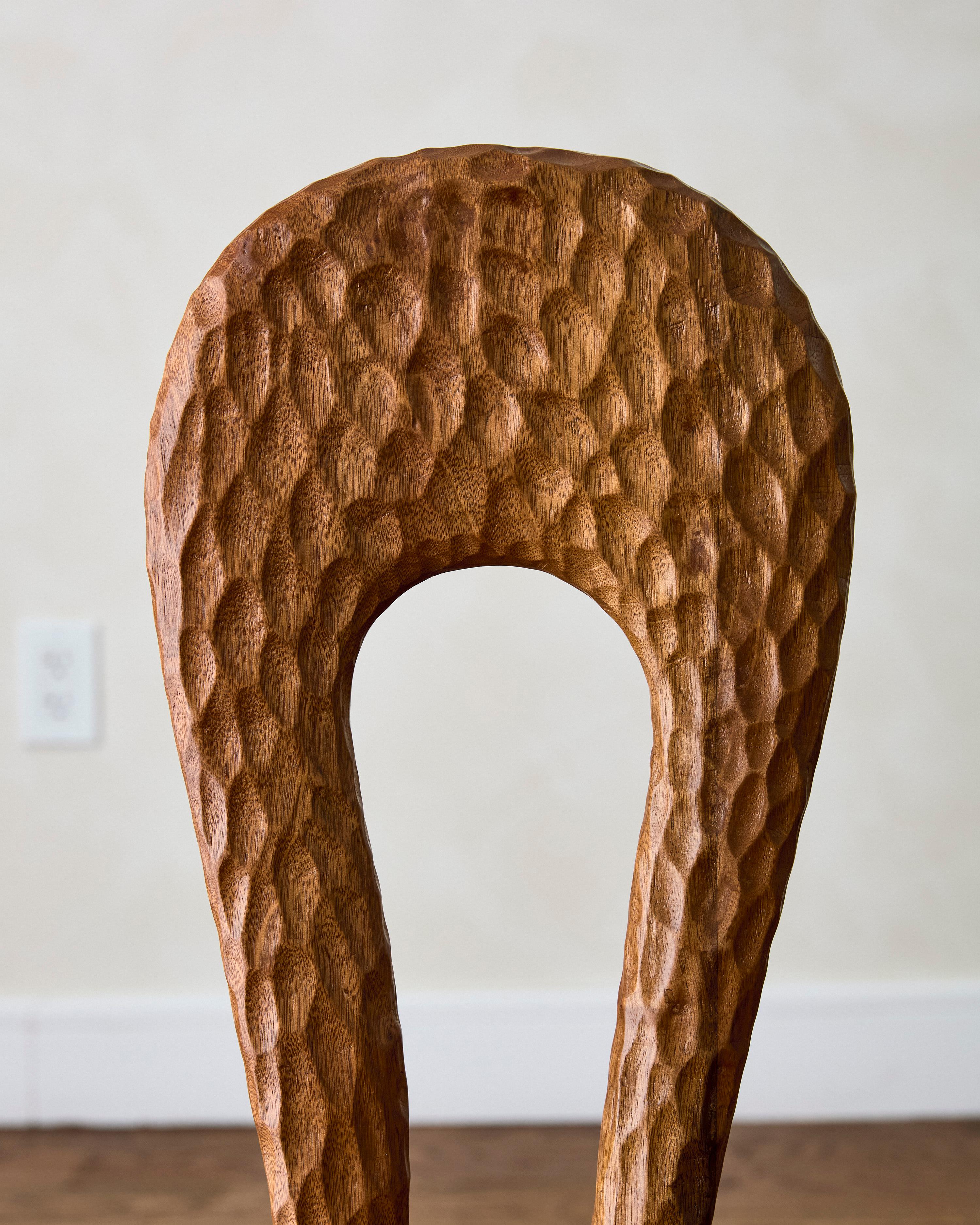 Wooden Sculptural Side Chair For Sale 4