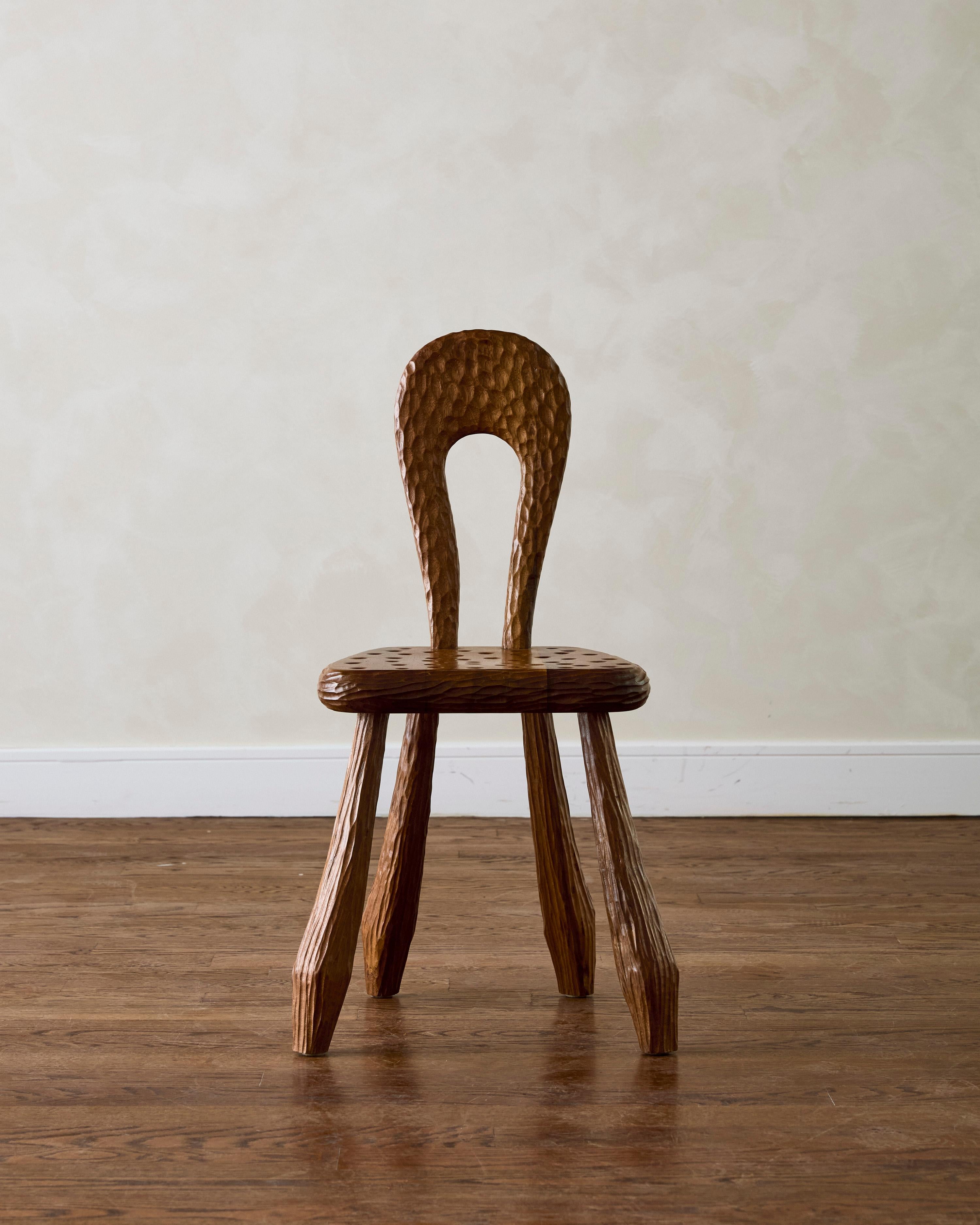 Post-Modern Wooden Sculptural Side Chair For Sale