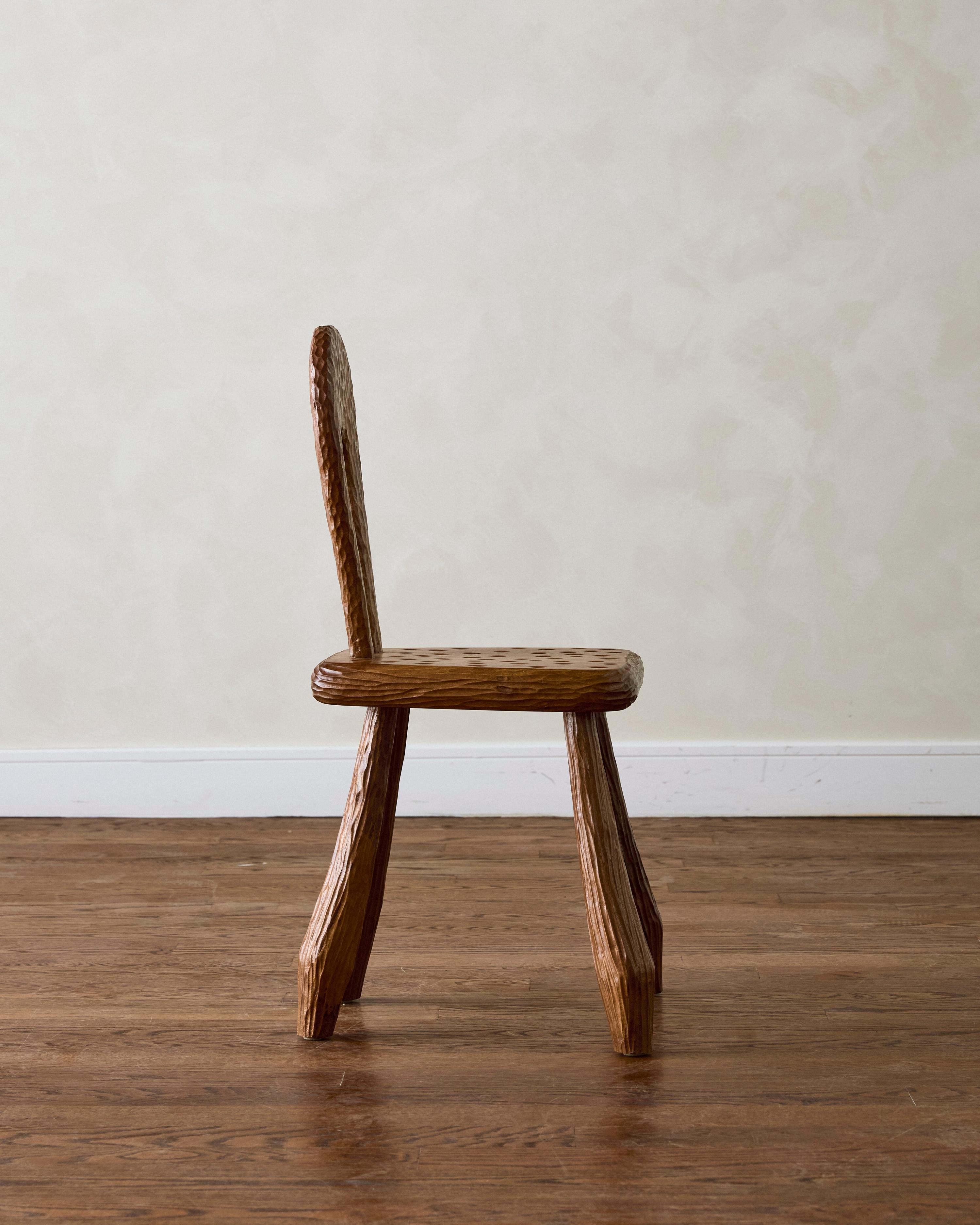 Wooden Sculptural Side Chair In Good Condition For Sale In New York, NY