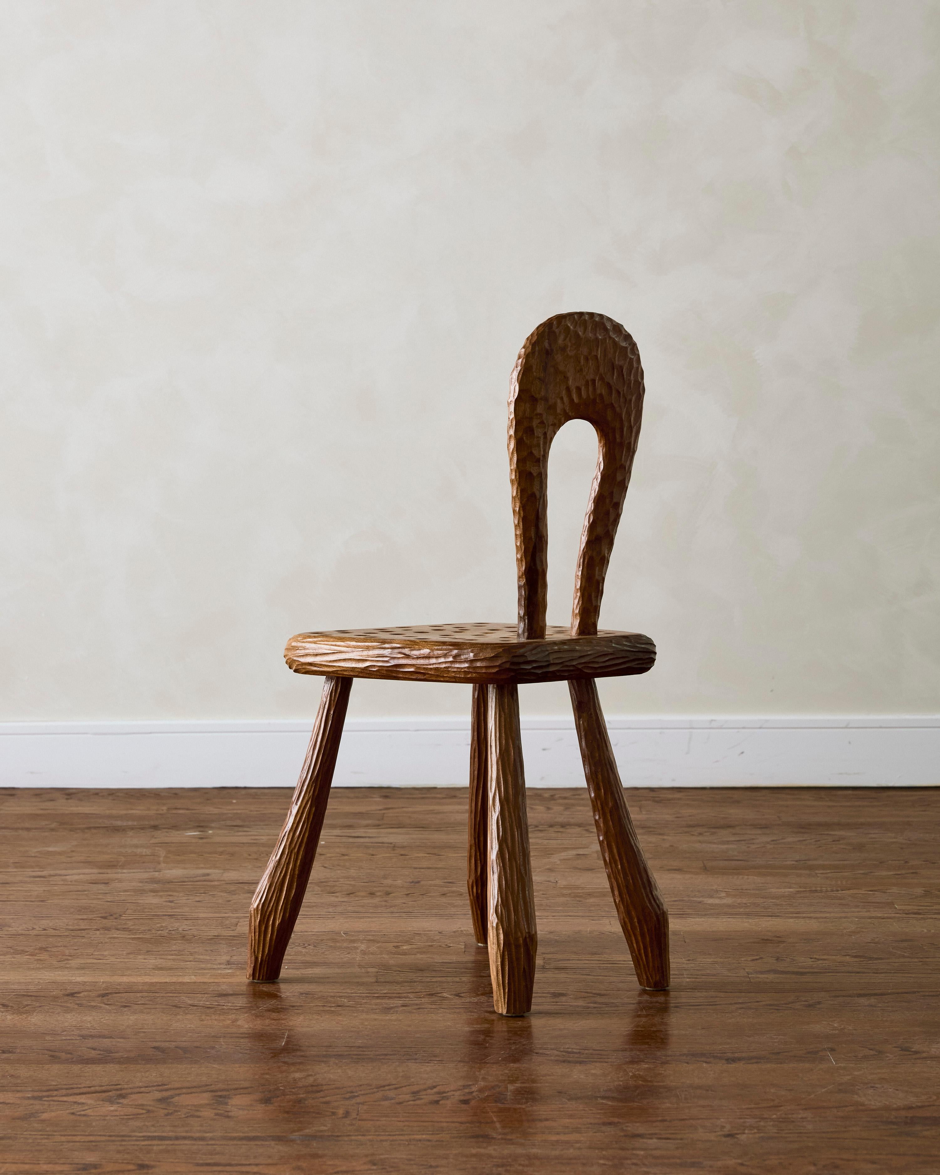 Late 20th Century Wooden Sculptural Side Chair For Sale