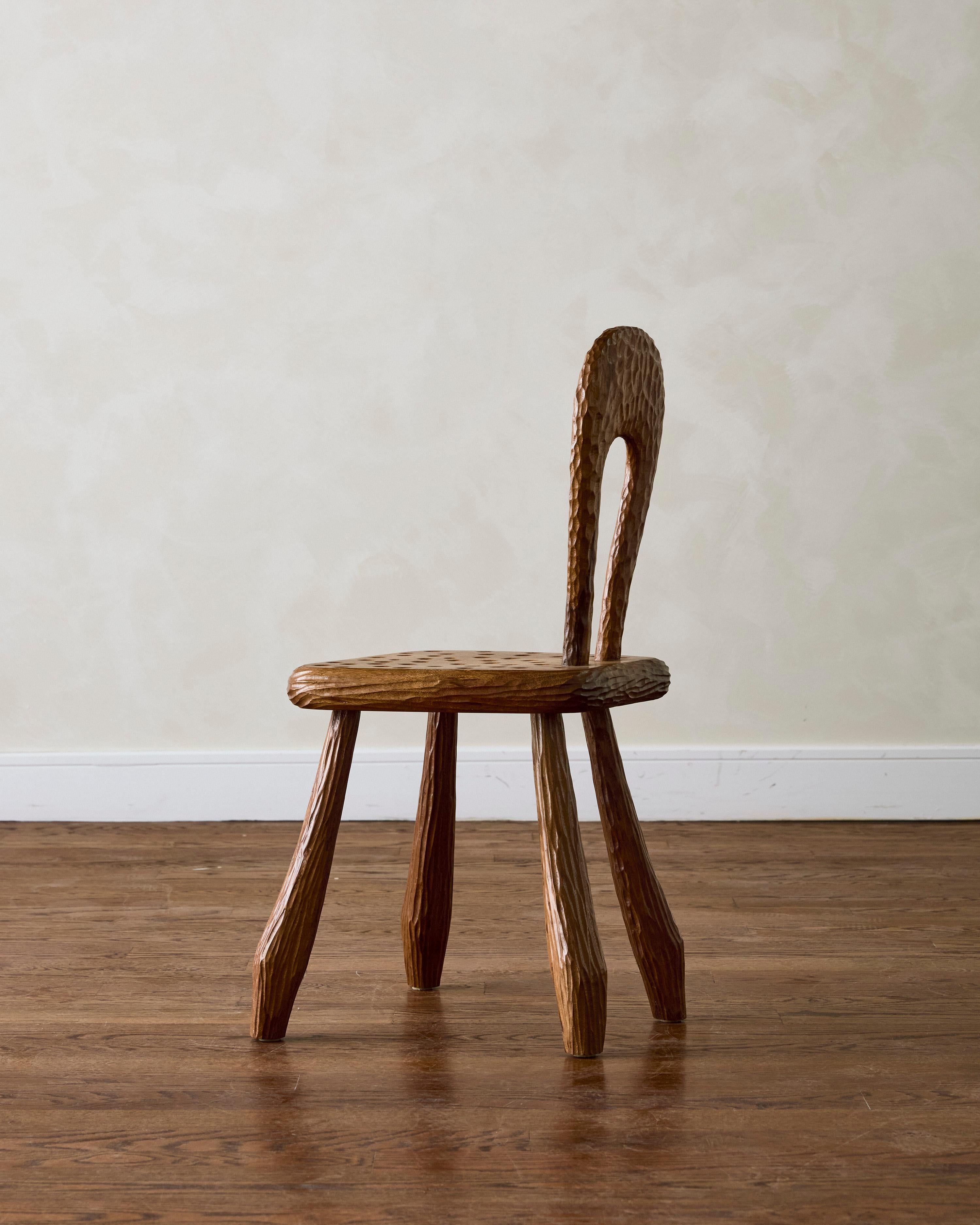 Wooden Sculptural Side Chair For Sale 1