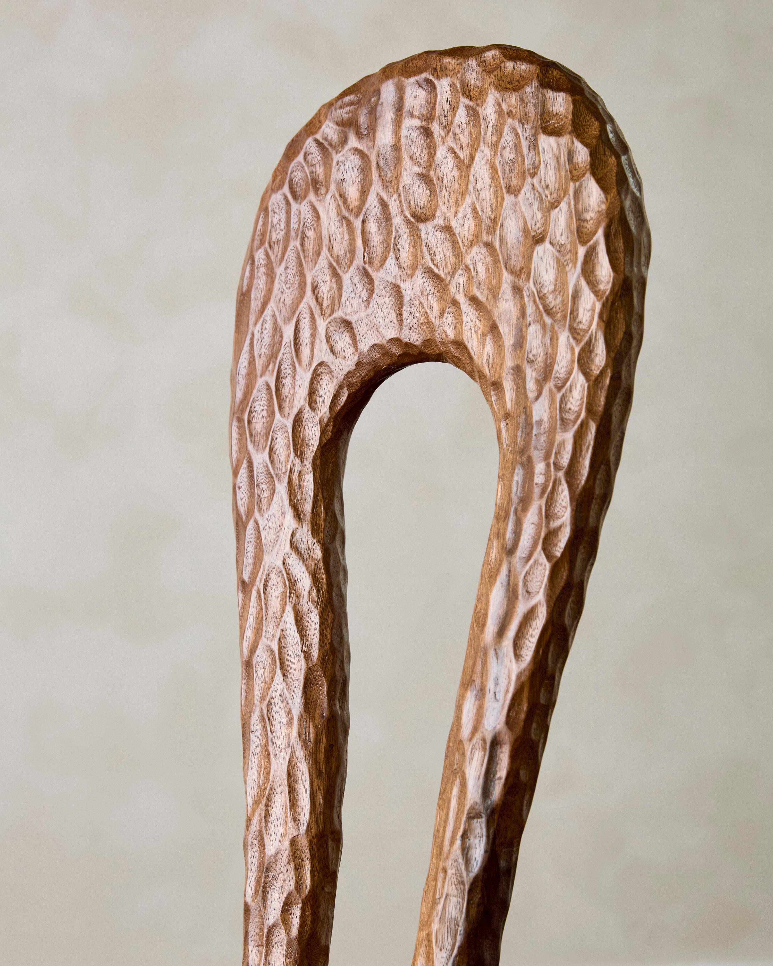 Wooden Sculptural Side Chair For Sale 2
