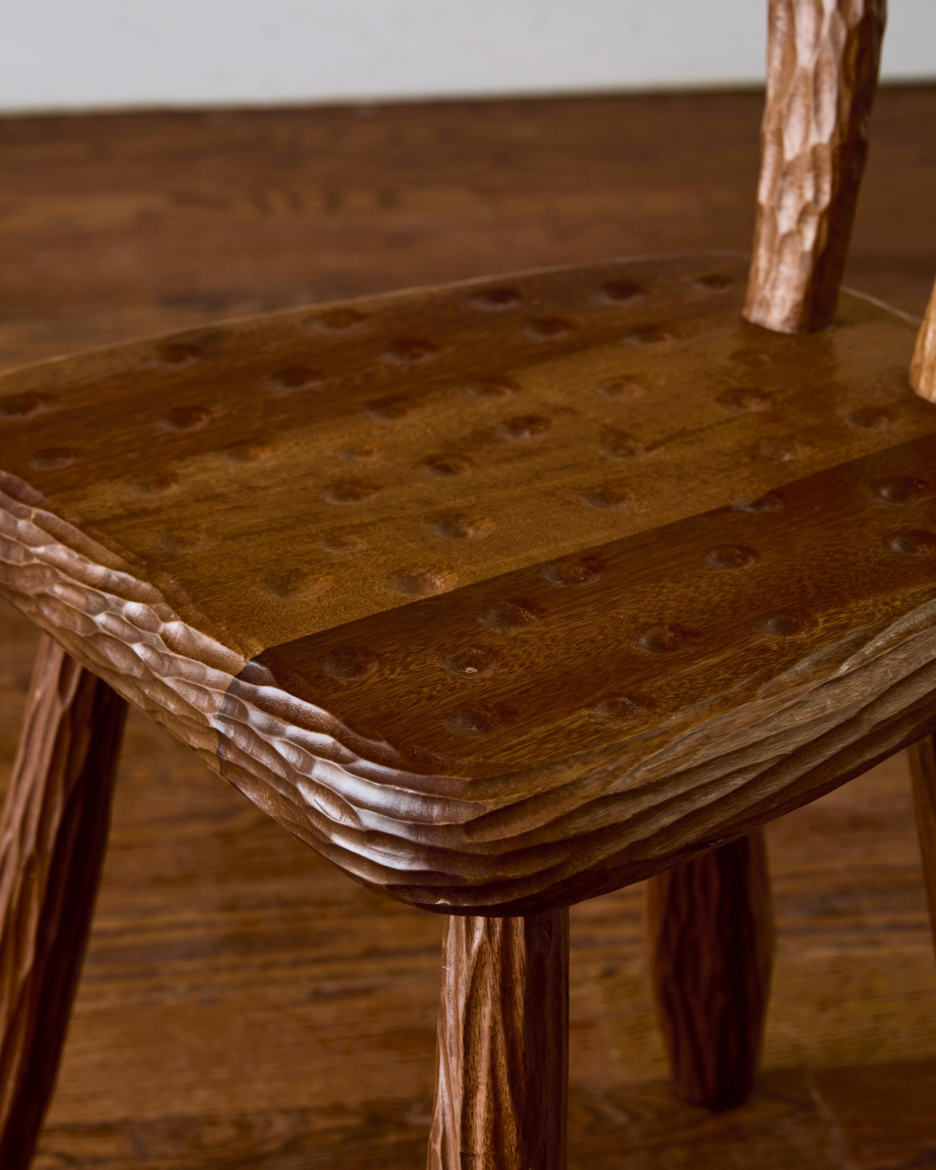 Wooden Sculptural Side Chair For Sale 3