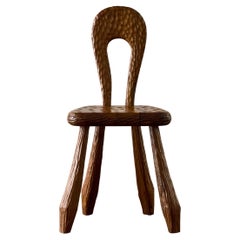 Wooden Sculptural Side Chair