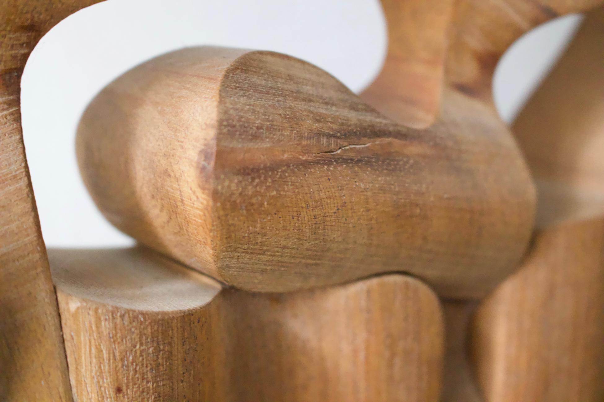 European Wooden Sculpture by Brian Willsher, Signed and Dated, England, 1970