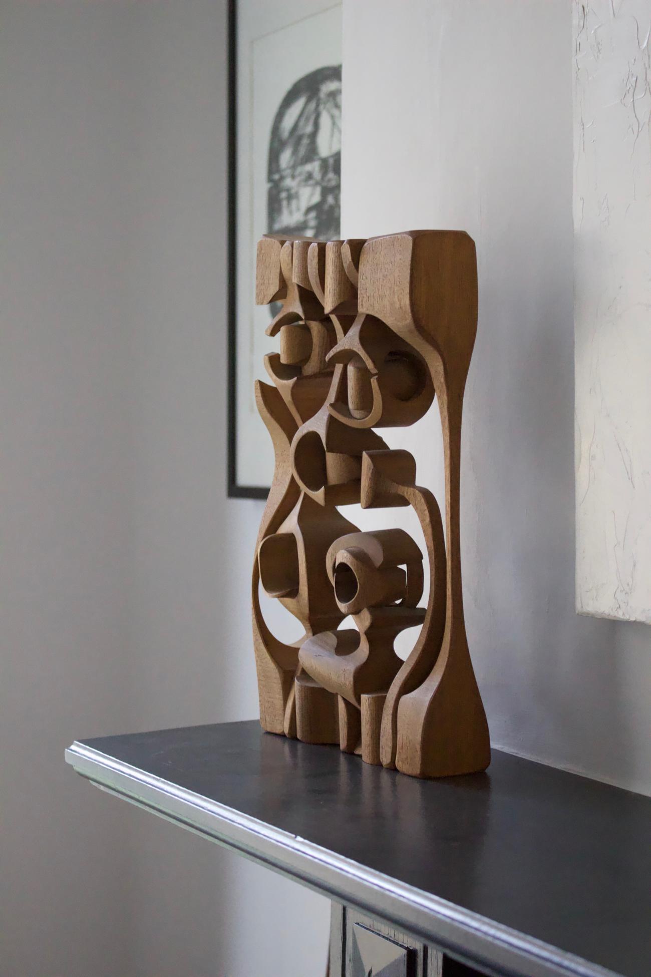 Wooden Sculpture by Brian Willsher, Signed and Dated, England, 1970 In Good Condition In London, GB