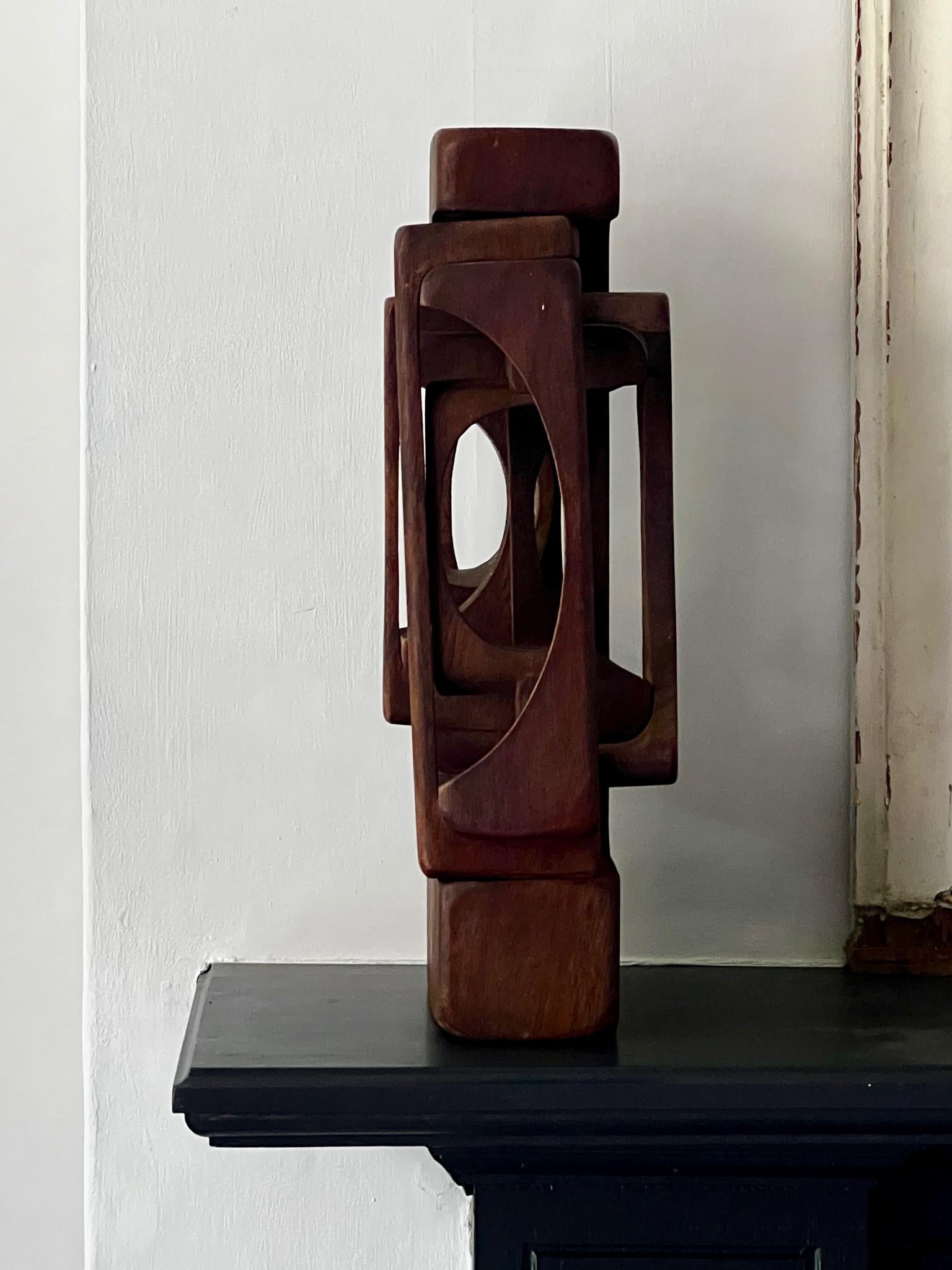 Wooden Sculpture by Brian Willsher, Signed and Dated, England, 1978 2