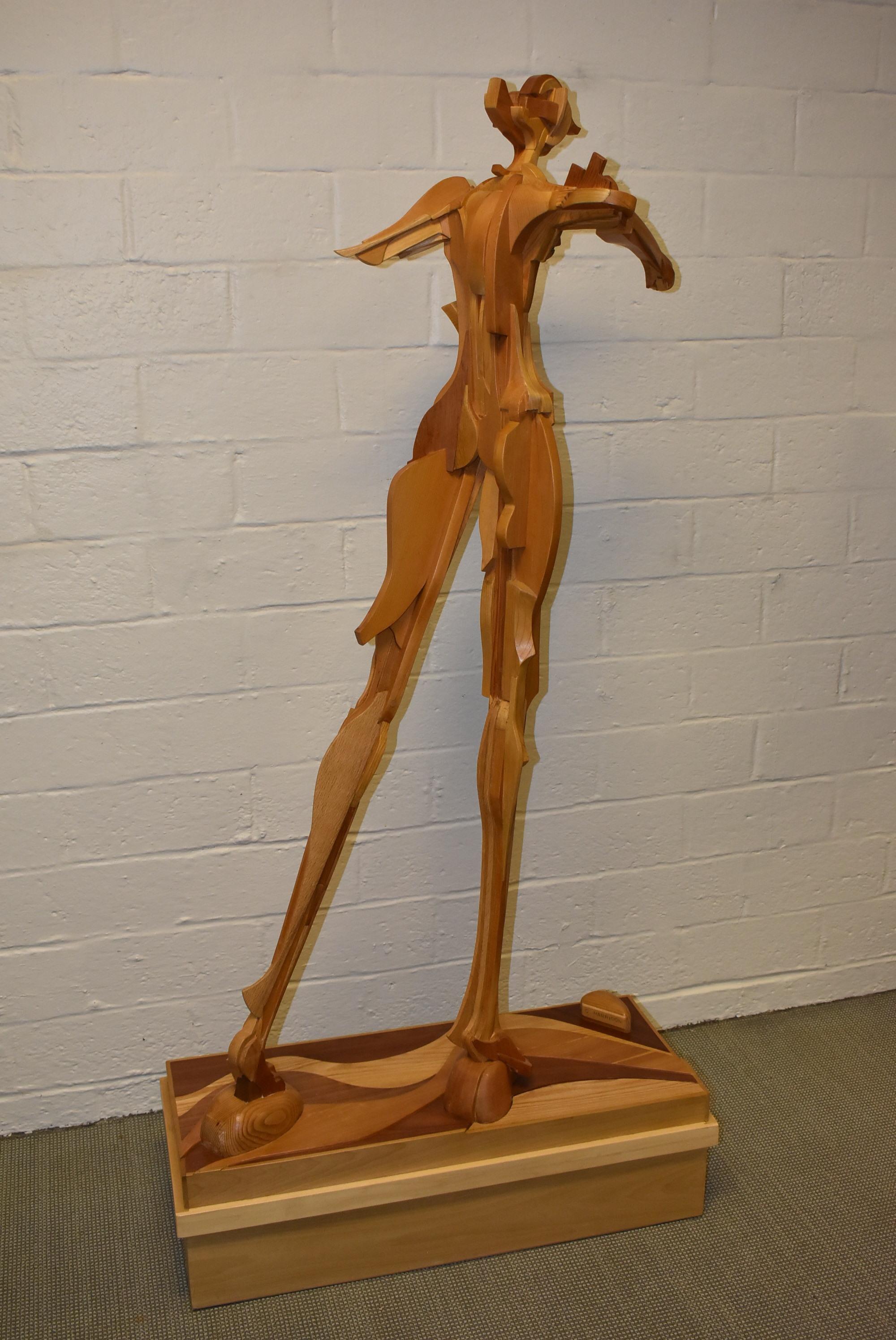 Wooden Sculpture by C. Harrison In Good Condition For Sale In Toledo, OH