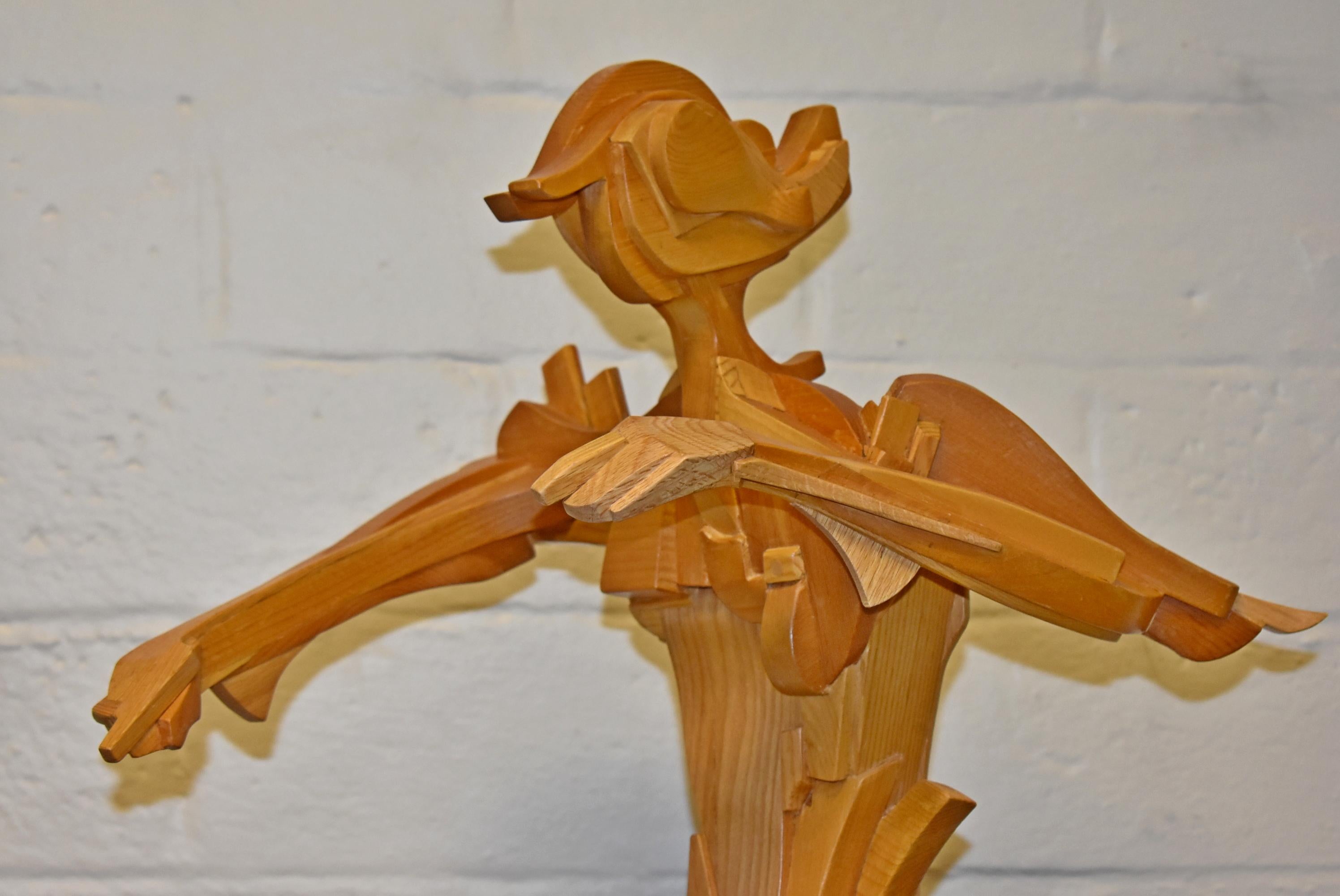 20th Century Wooden Sculpture by C. Harrison For Sale