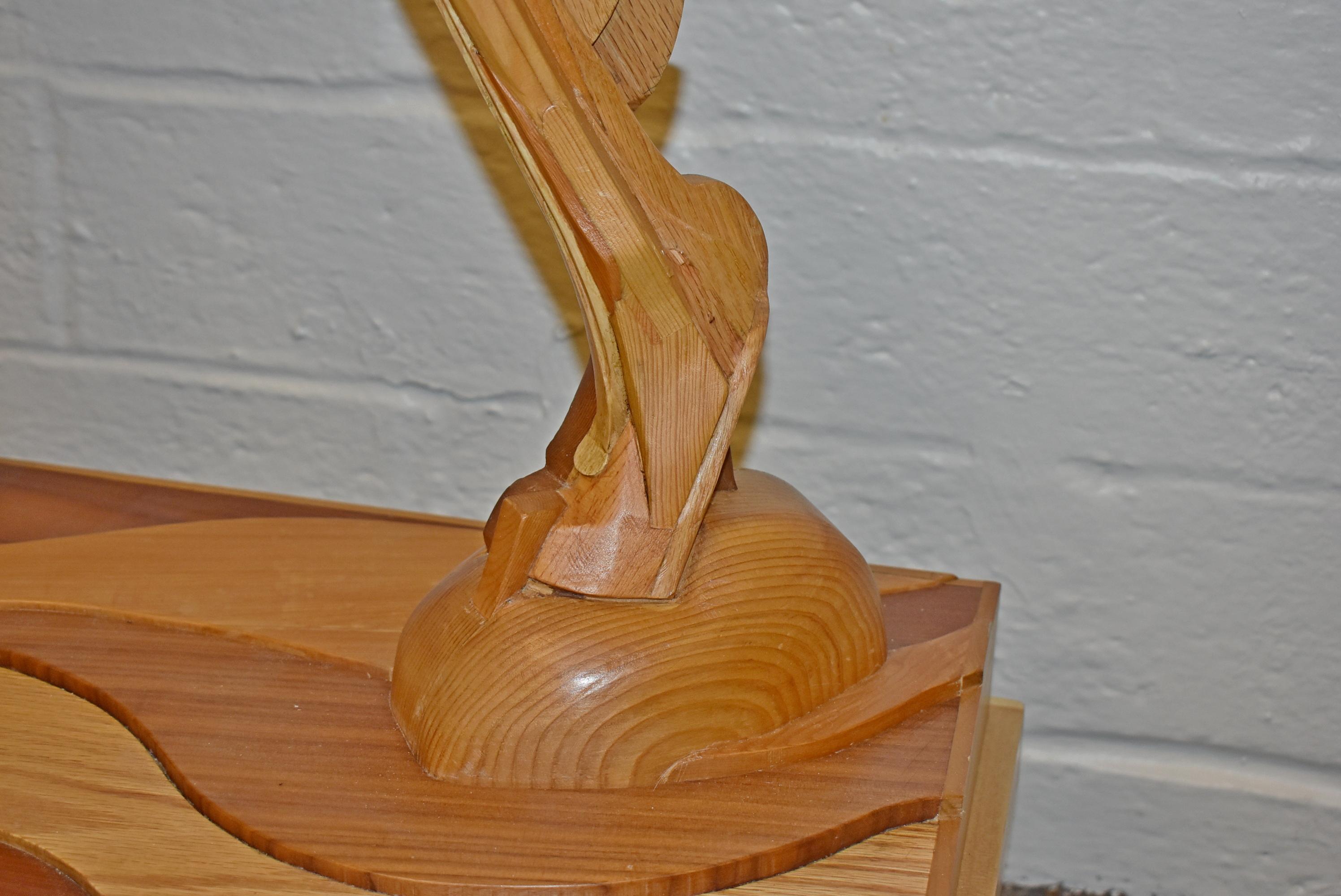 Wooden Sculpture by C. Harrison For Sale 2
